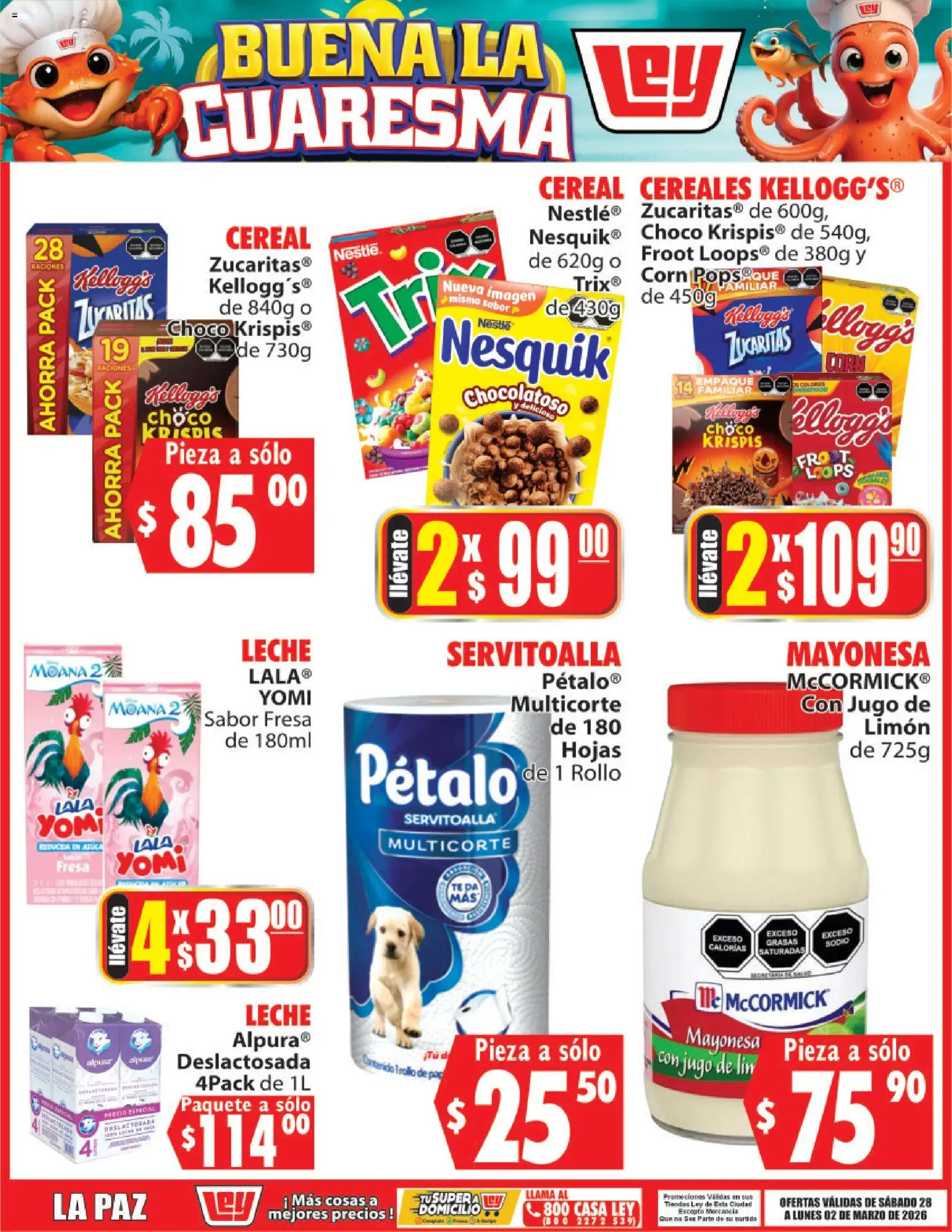 Nuevas ofertas de Casa Ley válidas en toda la República Mexicana desde el 28.02.2026. ¡Encuentra las mejores ofertas en Casa Ley folleto Buena la Cuaresma! | Página: 7 | Productos: Fresa, Mayonesa, Limón, Leche