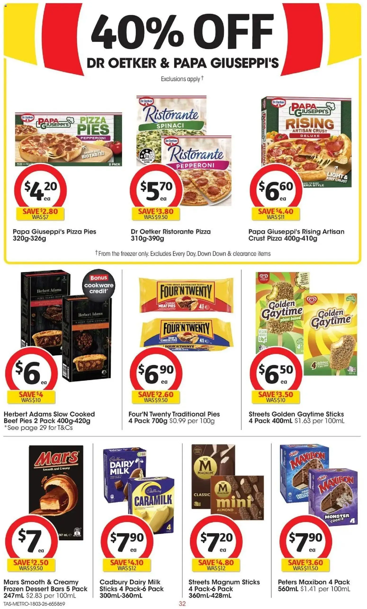 Coles catalogue - valid from 18.03.2026 | Page: 32 | Products: Light, Dairy, Pizza, Pies