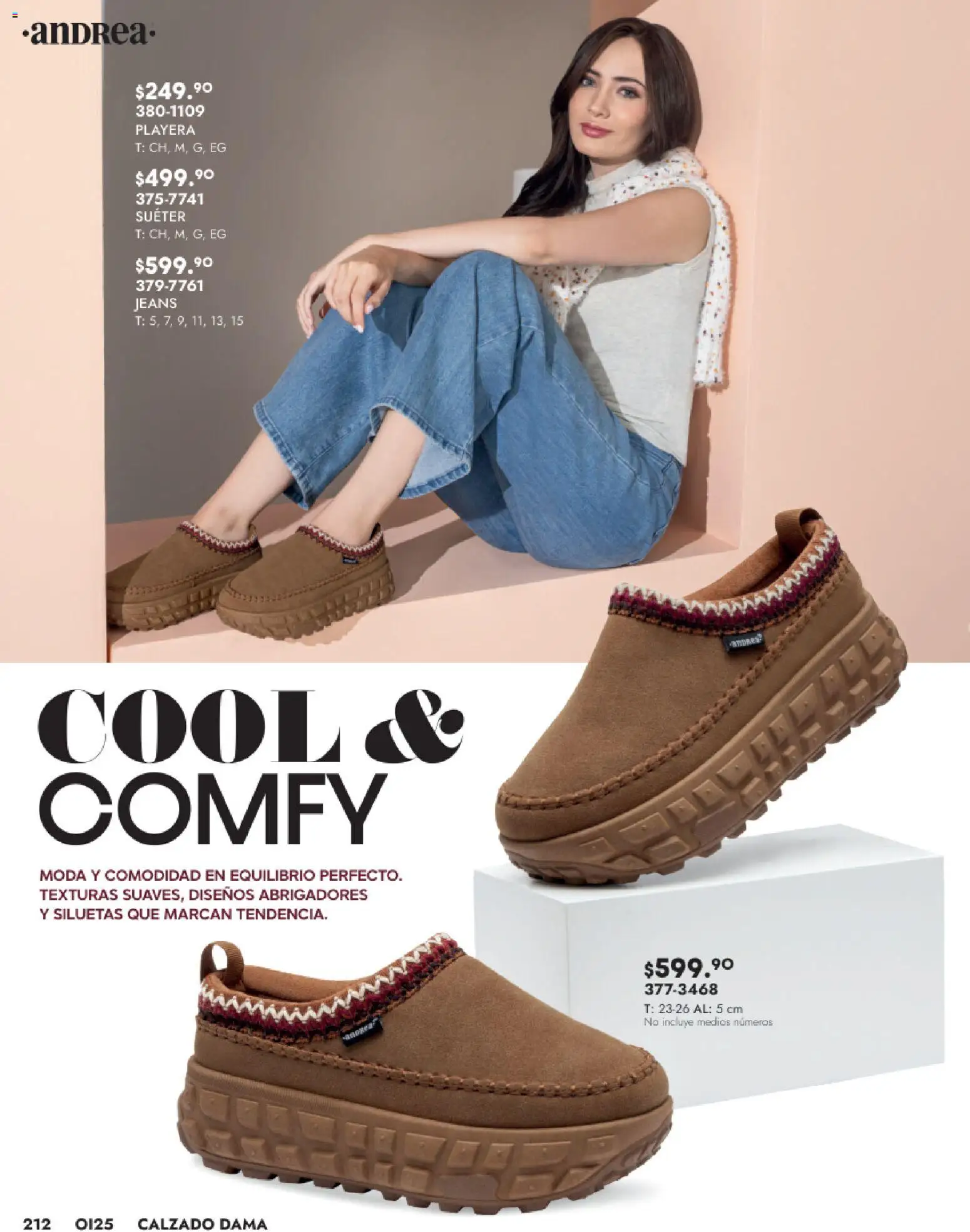 Nuevas ofertas de Andrea válidas en toda la República Mexicana desde el 24.08.2025. ¡Encuentra las mejores ofertas en Andrea - Catálogo Calzado Dama! | Página: 212 | Productos: Suéter, Playera
