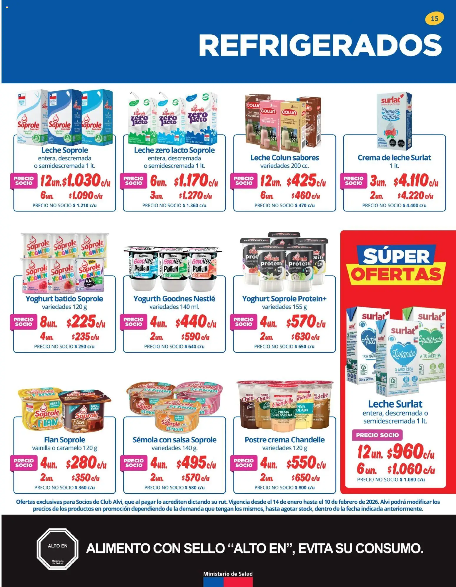 Alvi catálogo │ válido desde el 14.01.2026 | Página: 15 | Productos: Leche, Té, Piña, Manjar