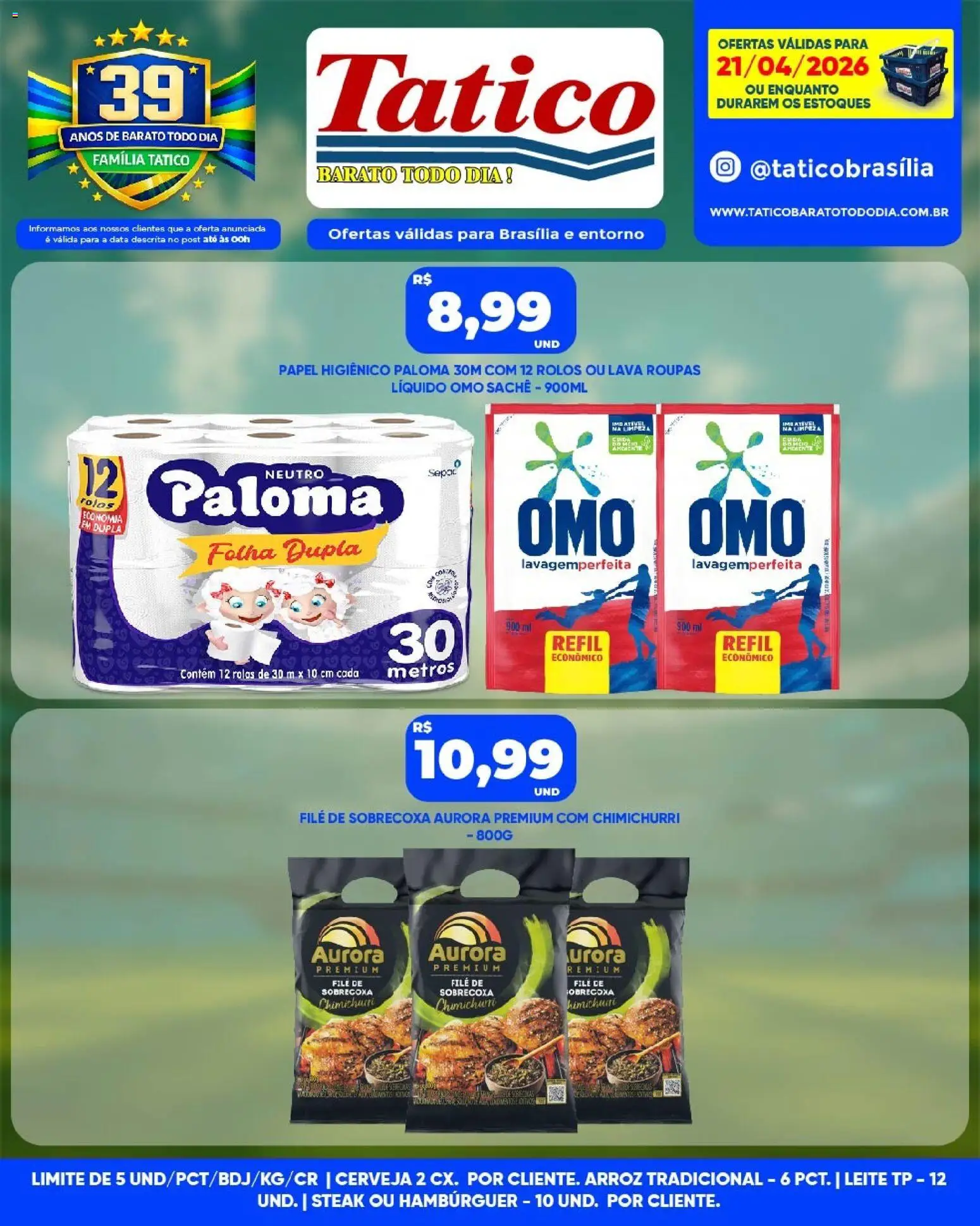 Tatico Folheto - válido de 21.04.2026 | Página: 9 | Produtos: Leite, Cerveja, Arroz, Roupas
