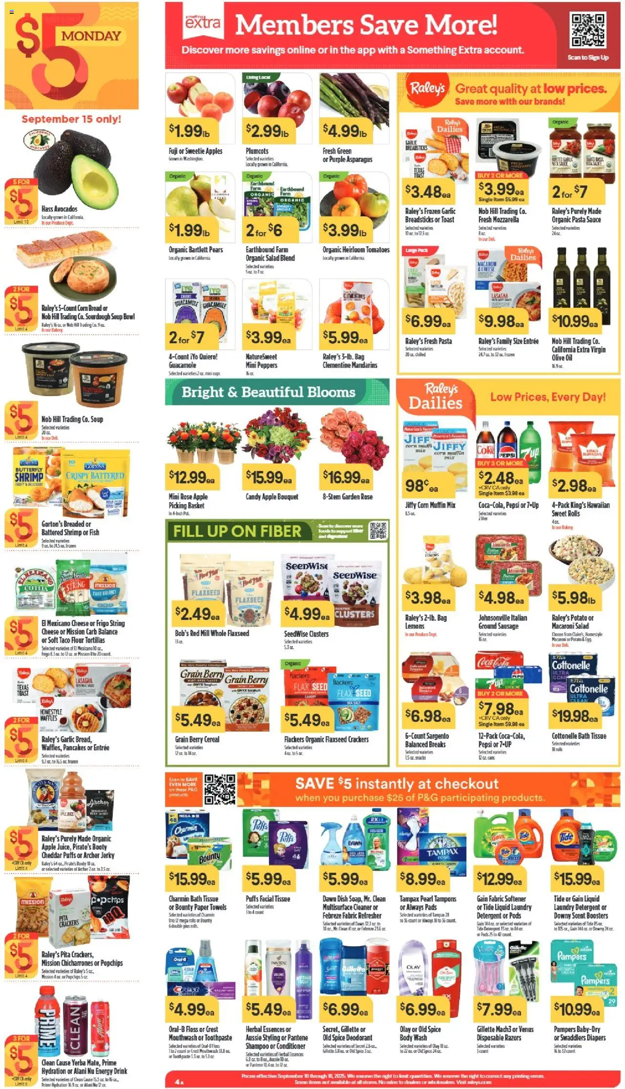 Raley's Weekly Ad - valid from 10.09.2025 | Page: 4 | Products: Apples, Toothpaste, Mouthwash, Salt