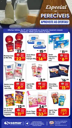 Semar Supermercado - Ofertas Especial Perecíveis - Pré-Visualização do folheto da loja Semar Supermercado, válido de 07.10.2025 | Página: 1 | Produtos: Manteiga, Chocolate, Carne, Cereais