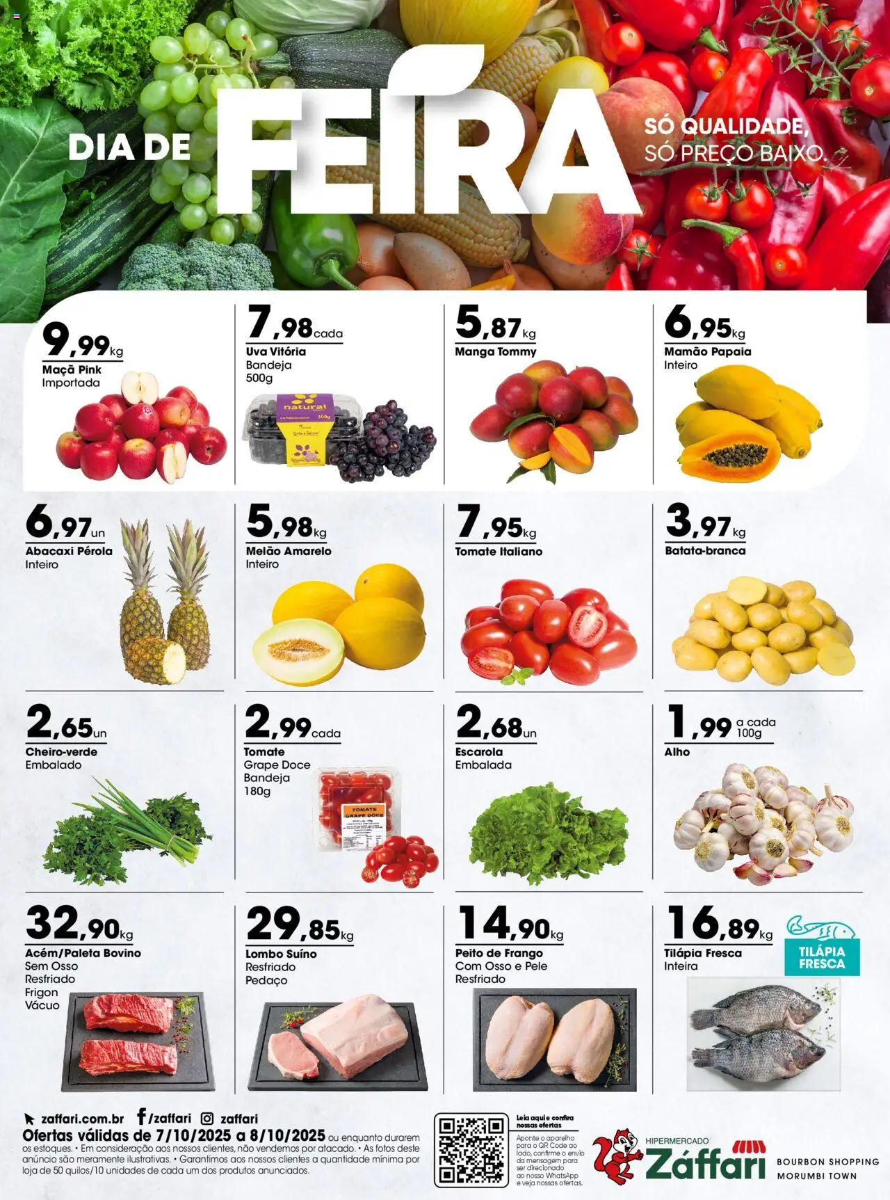 Zaffari Folheto - válido de 07.10.2025 | Página: 1 | Produtos: Lombo, Bandeja, Frango, Peito de frango