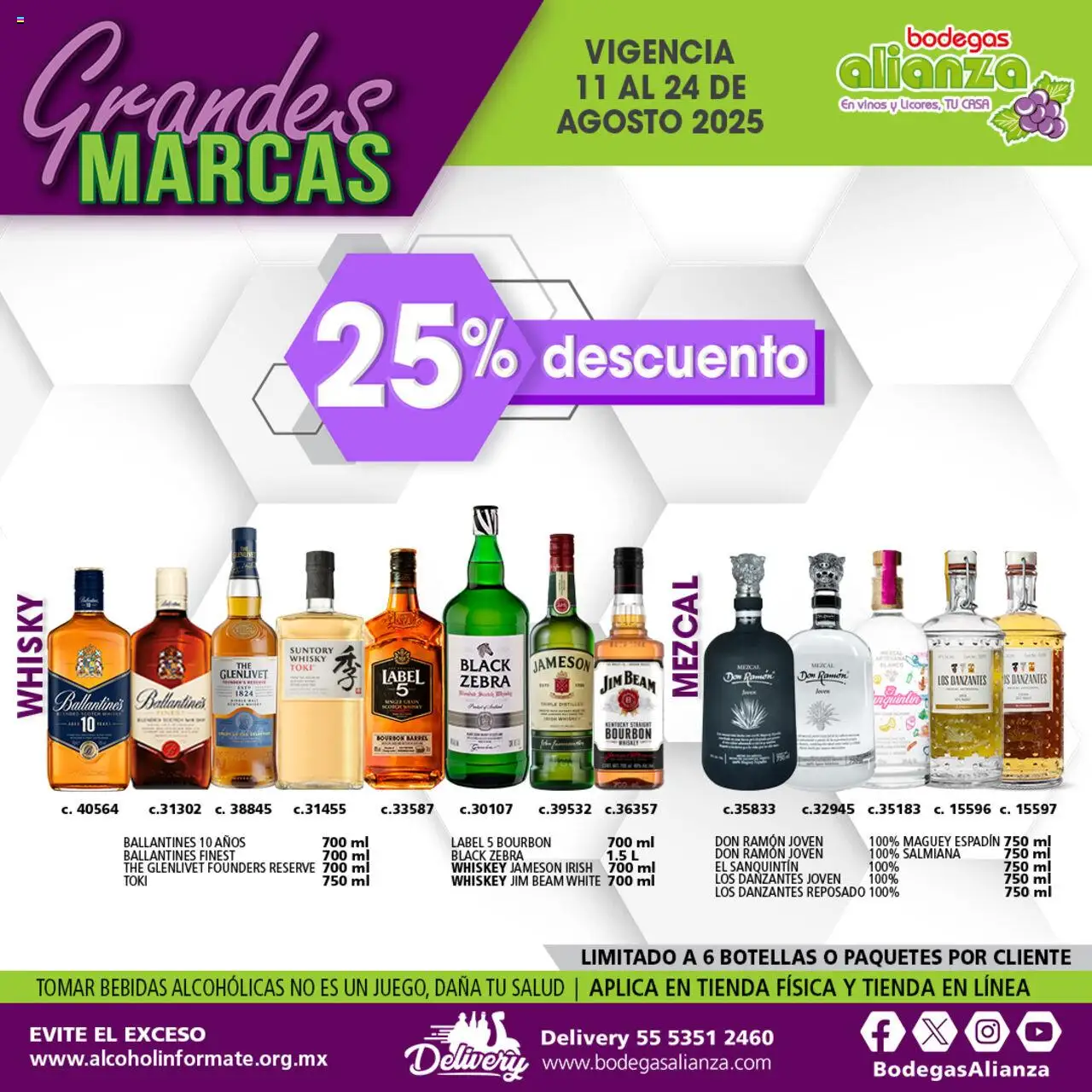 Nuevas ofertas de Bodegas Alianza válidas en toda la República Mexicana desde el 11.08.2025. ¡Encuentra las mejores ofertas en Bodegas Alianza - Catálogo Grandes Marcas! | Página: 9 | Productos: Whiskey, Whisky