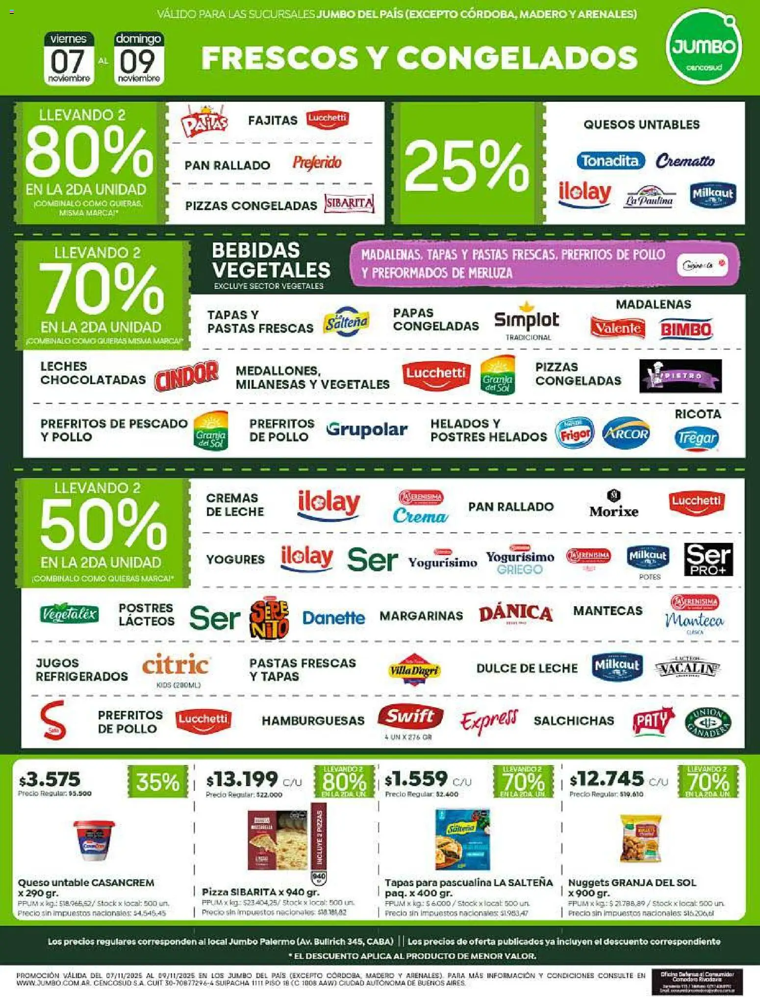 Jumbo ofertas │ válido desde el 07.11.2025 | Página: 4 | Productos: Dulce de leche, Leche, Pan, Pizza