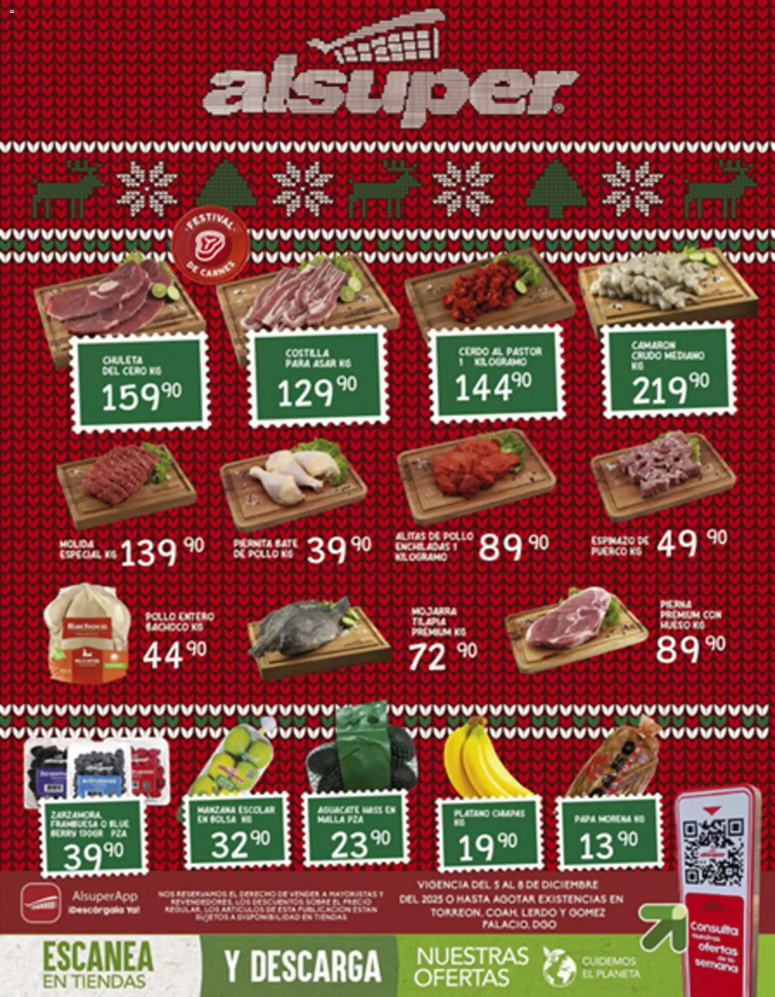 Nuevas ofertas de Alsuper válidas en toda la República Mexicana desde el 05.12.2025. ¡Encuentra las mejores ofertas en Alsuper folleto Laguna! | Página: 1 | Productos: Pollo, Papa, Bolsa, Aguacate