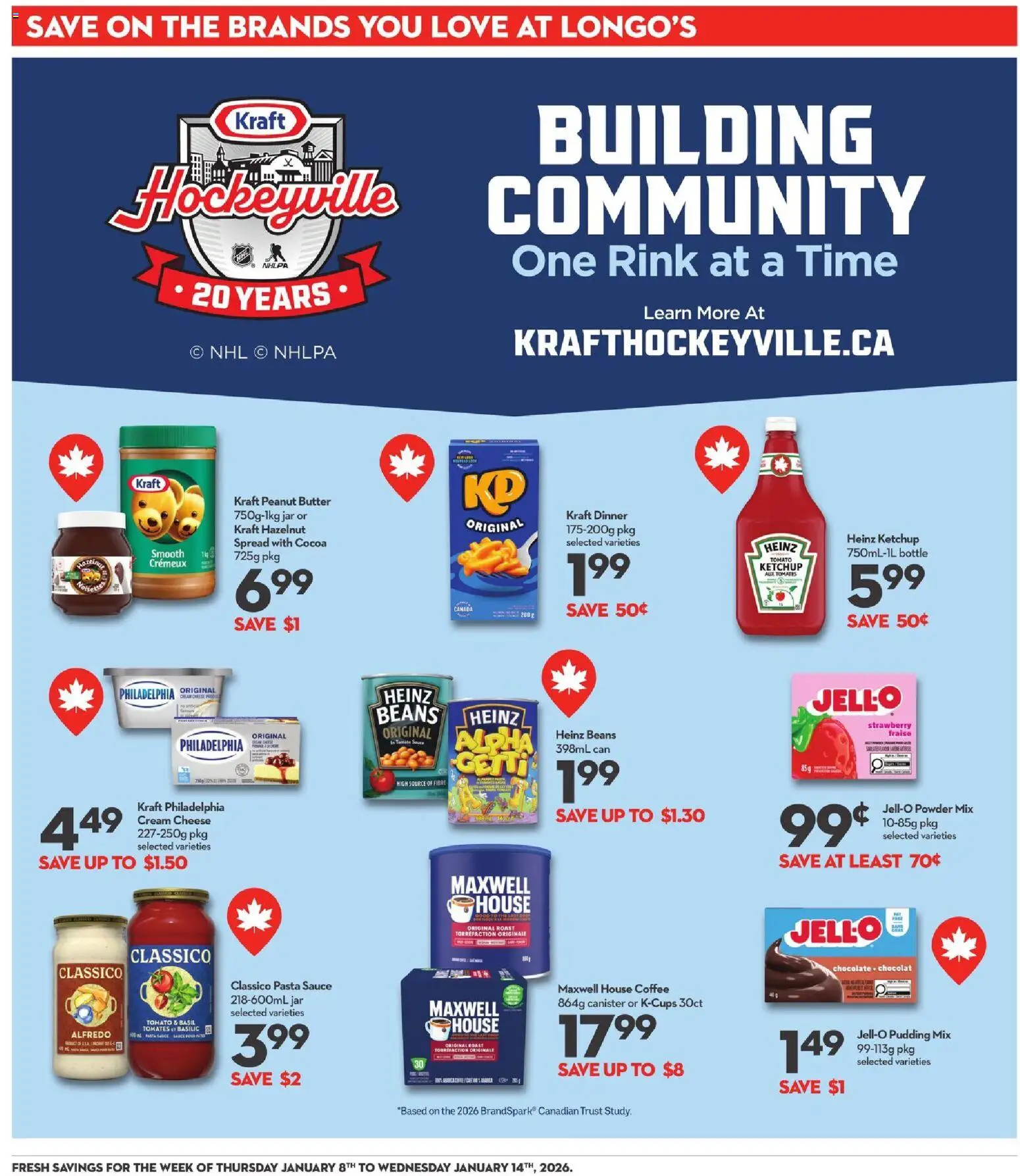 Longo's flyer valid from 08.01.2026 | Page: 15 | Products: Pasta, Powder, Butter, Coffee