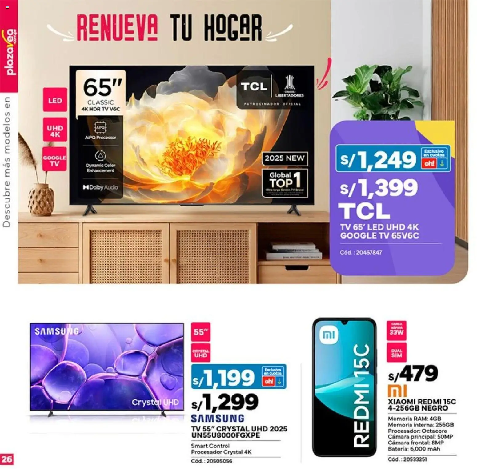 Catálogo Plaza Vea válido desde 12.11.2025 | Página: 26 | Productos: Batería, Audio, Cámara