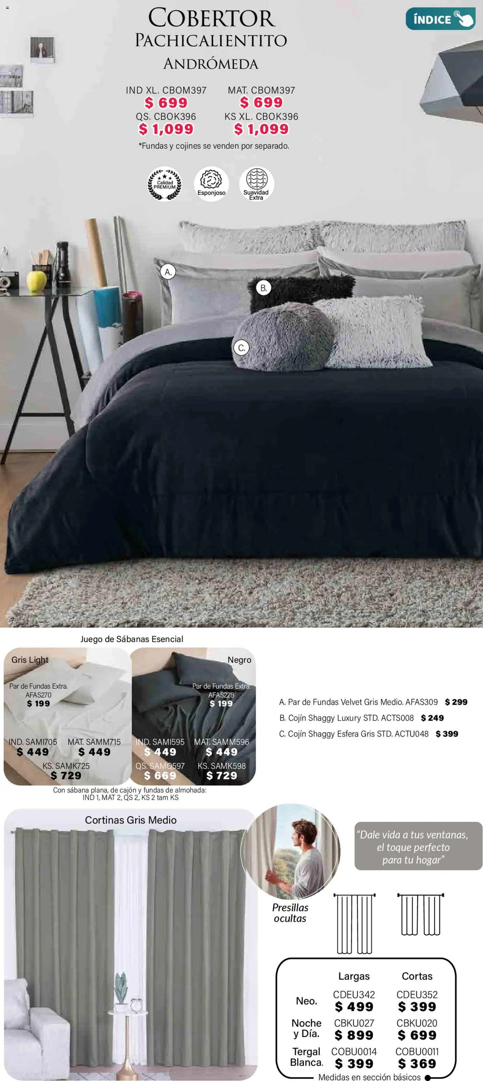 Nuevas ofertas de Colchas Concord válidas en toda la República Mexicana desde el 01.11.2025. ¡Encuentra las mejores ofertas en Colchas Concord Buen Fin! | Página: 275 | Productos: Cobertor, Almohada, Sabanas, Cortinas