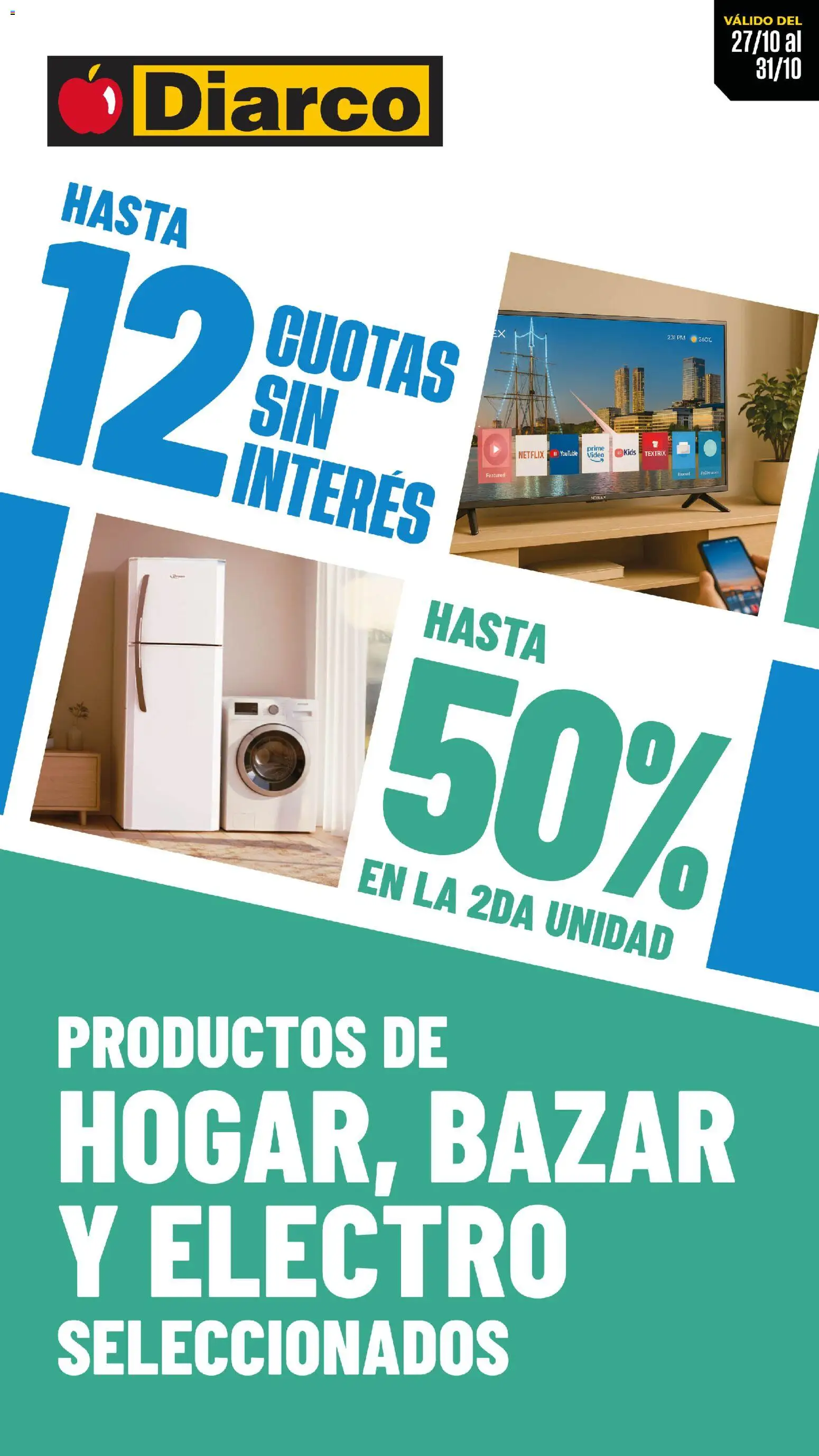 Diarco - Ofertas Hogar, Bazar Y Electro │ válido desde el 27.10.2025 | Página: 1 | Productos: Video