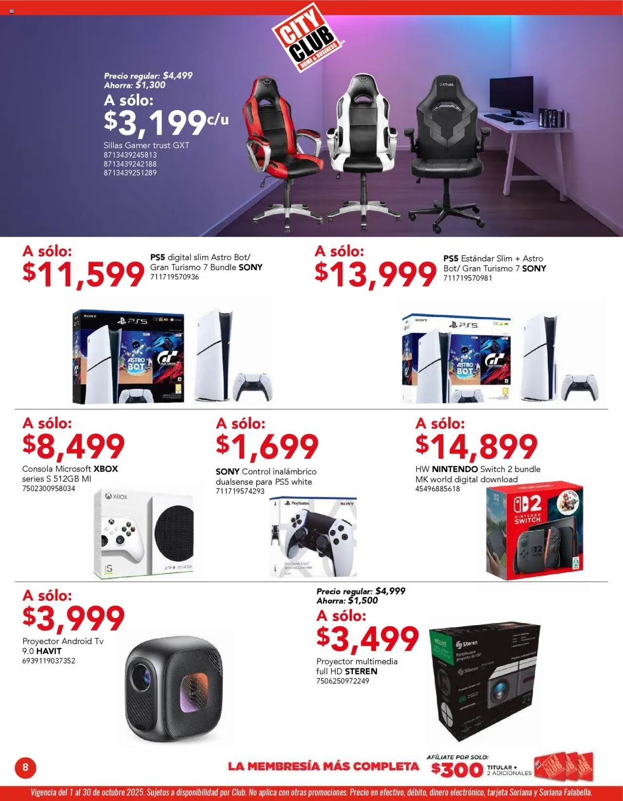 Nuevas ofertas de City Club válidas en toda la República Mexicana desde el 01.10.2025. ¡Encuentra las mejores ofertas en City Club - Catálogo! | Página: 6 | Productos: Proyector, Xbox