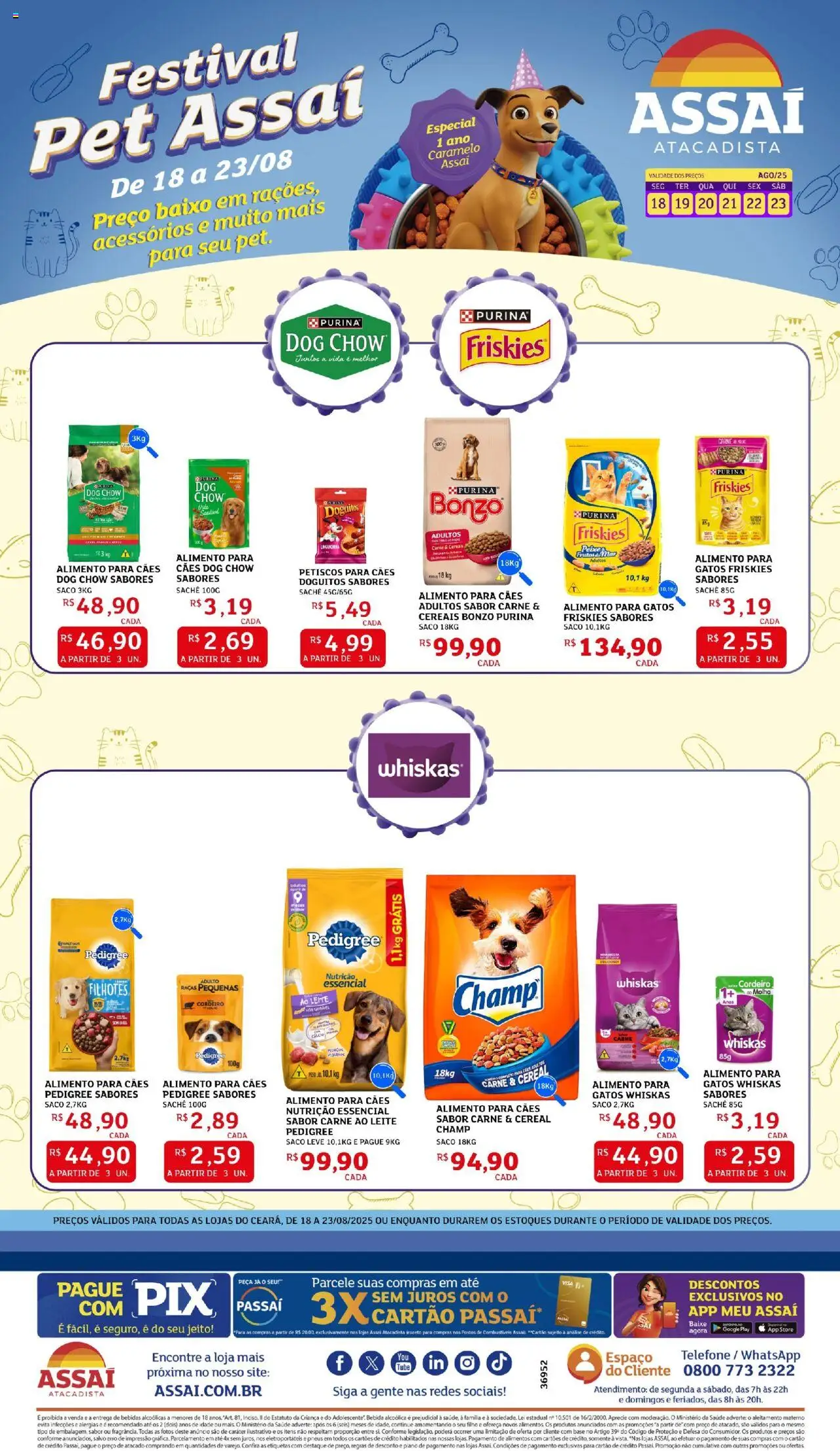 Assaí Atacadista Folheto - válido de 18.08.2025 | Página: 1 | Produtos: Leite, Base, Cereais, Bebida