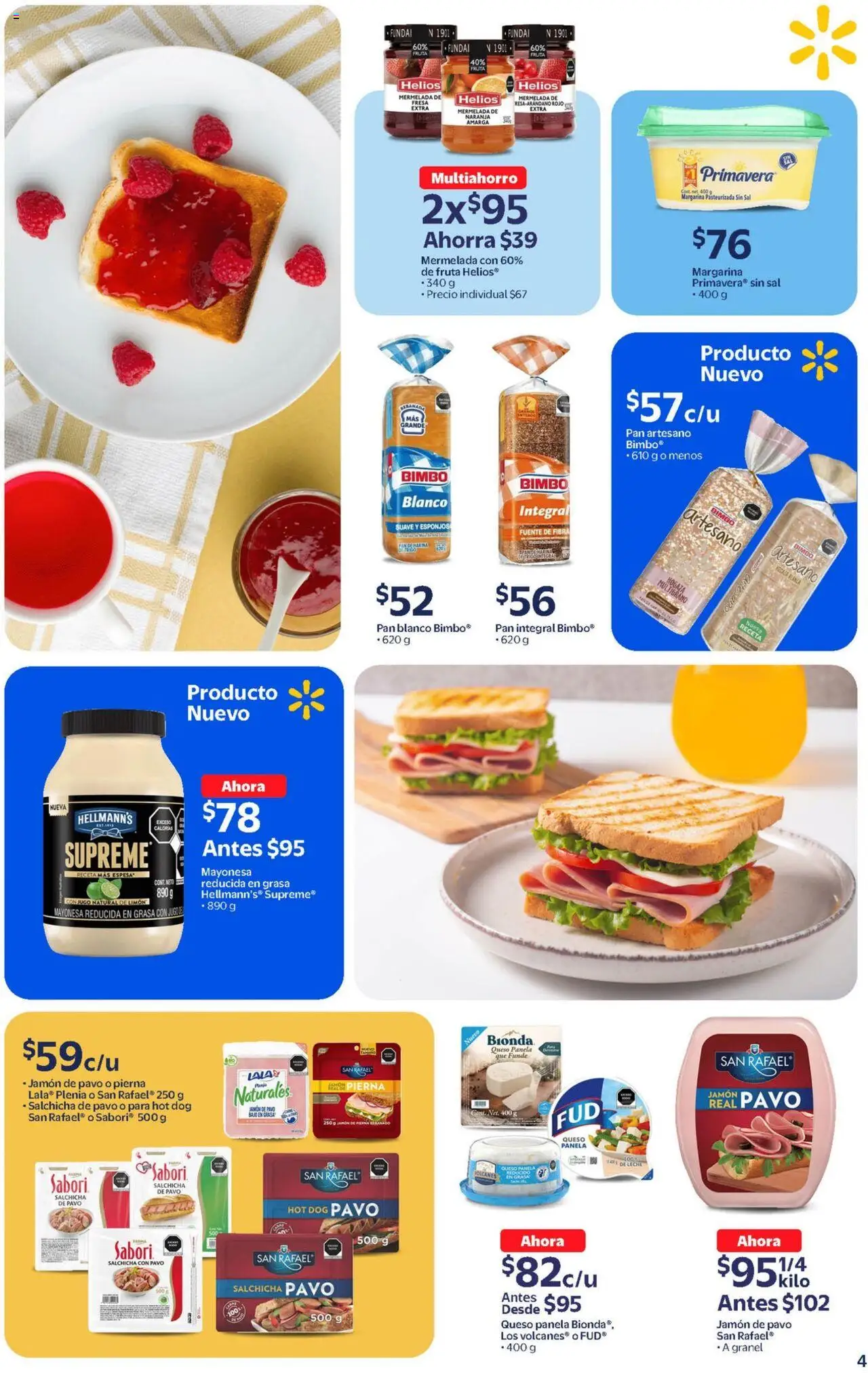 Nuevas ofertas de Walmart válidas en toda la República Mexicana desde el 17.09.2025. ¡Encuentra las mejores ofertas en Walmart - Folleto! | Página: 4 | Productos: Sal, Salchicha, Pan, Jamón