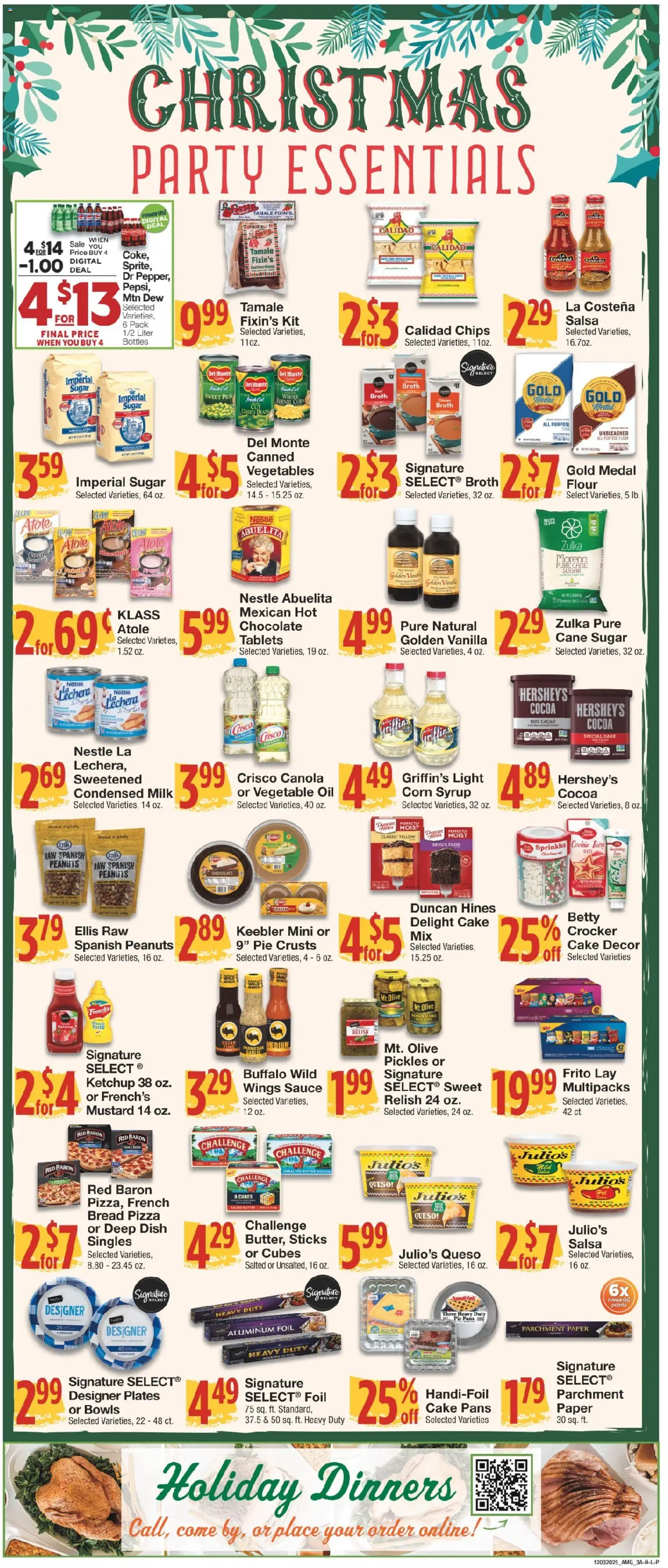 United Supermarkets Ad - valid from 02.12.2025 | Page: 3 | Products: Oil, Bread, Pizza, Ketchup