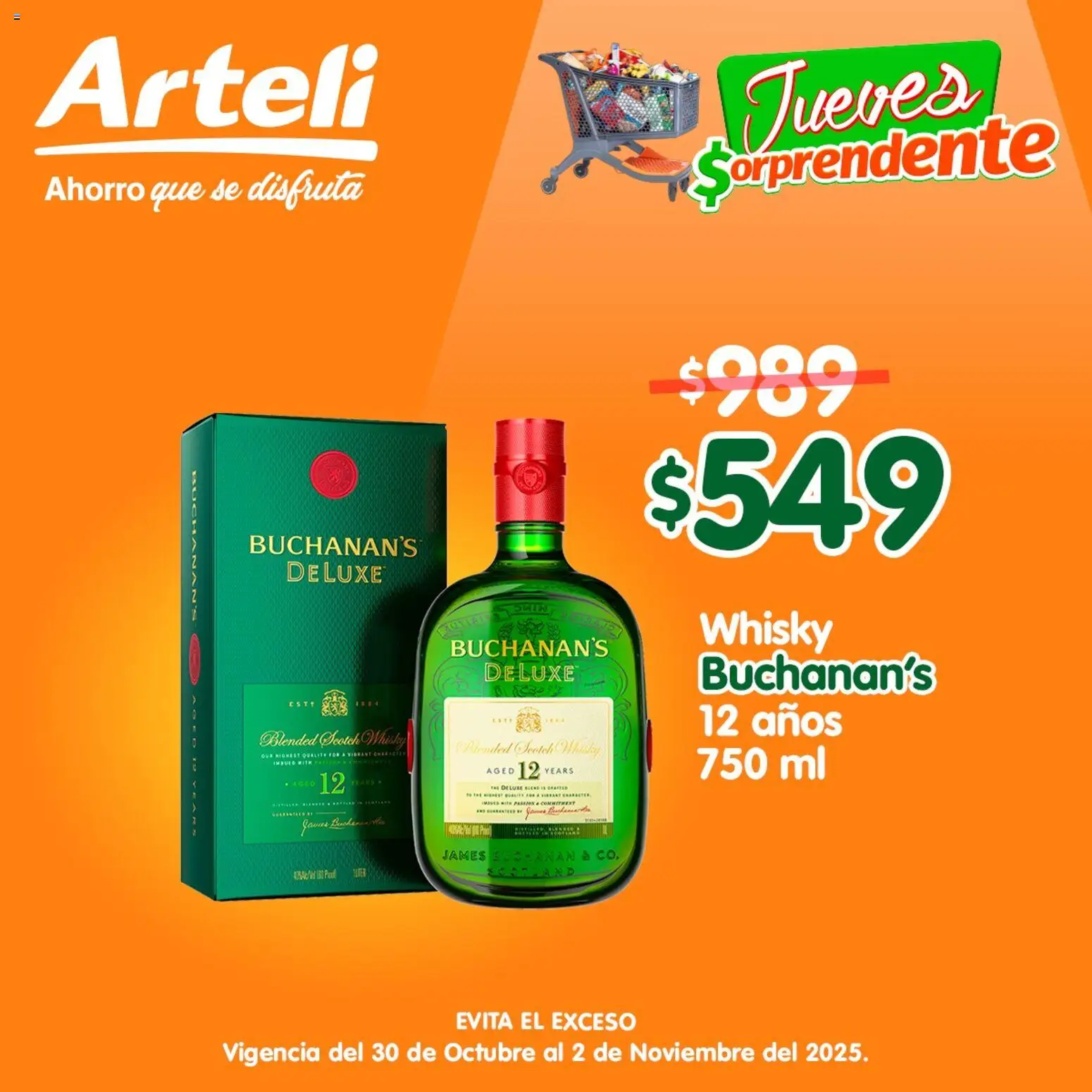 Nuevas ofertas de Arteli válidas en toda la República Mexicana desde el 30.10.2025. ¡Encuentra las mejores ofertas en Arteli folleto Ofertas! | Página: 4 | Productos: Whisky
