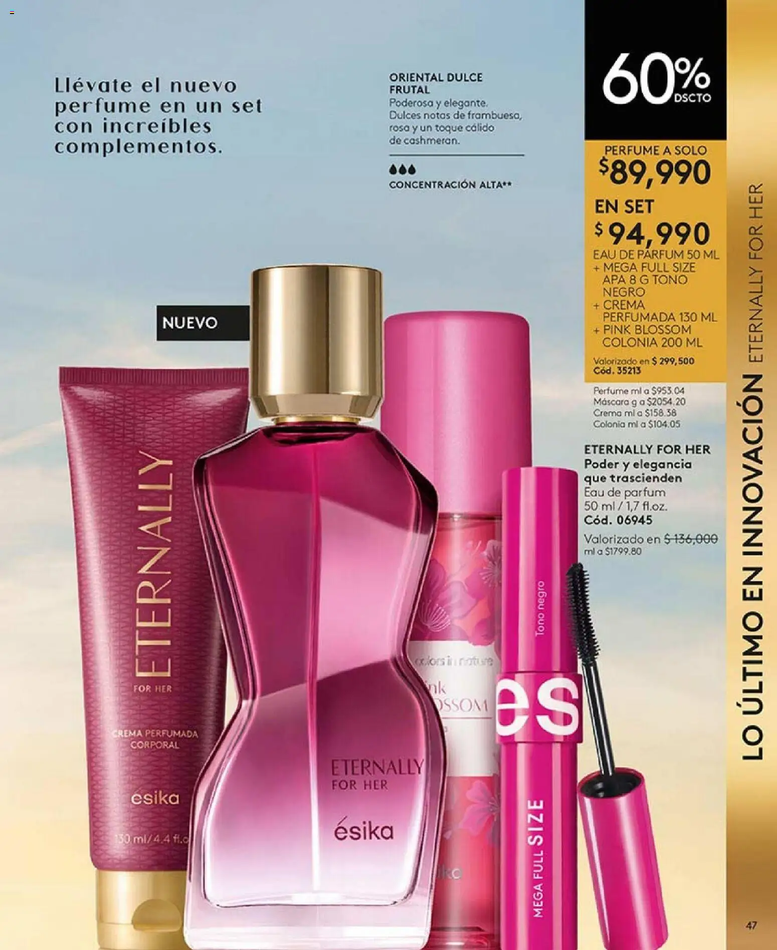Ésika revista - valida desde el 01.04.2026 | Página: 47 | Productos: Crema, Perfume, Ruana, Máscara