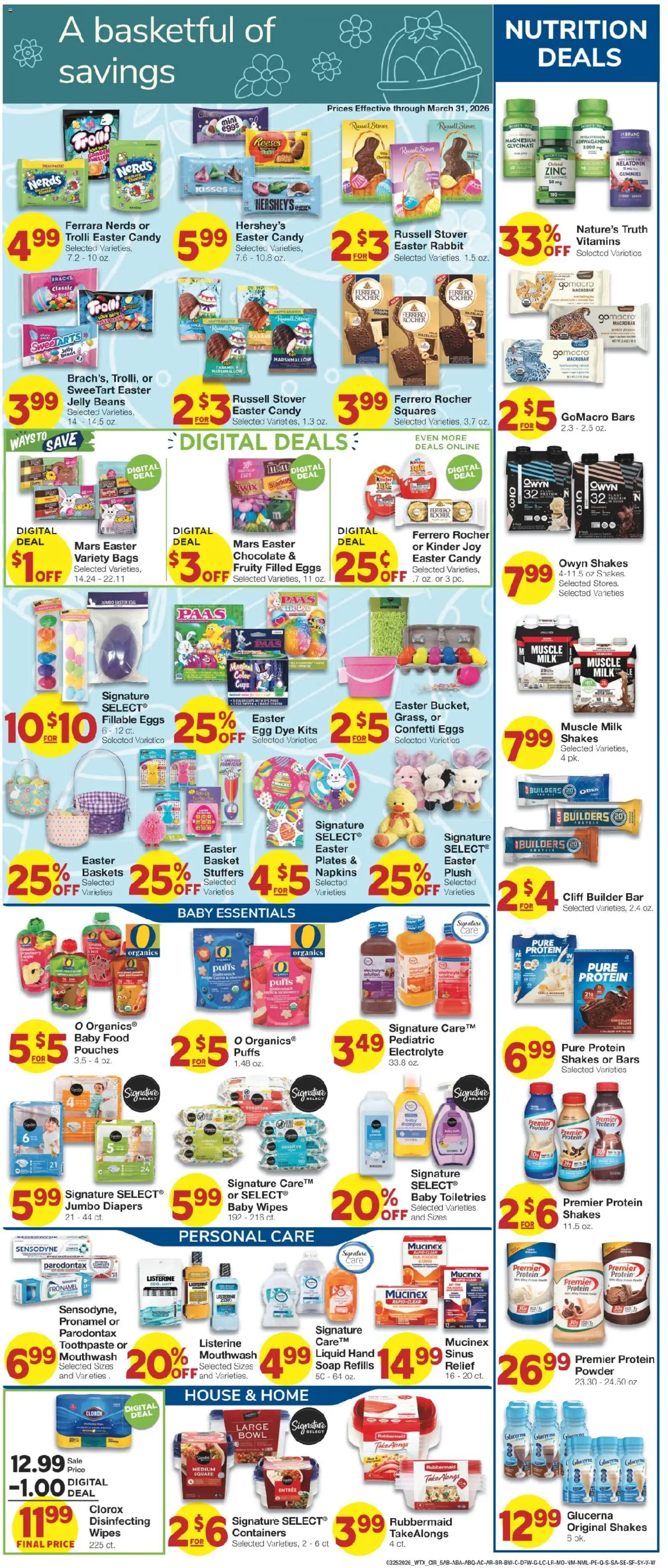 United Supermarkets Weekly Ad - valid from 24.03.2026 | Page: 5 | Products: Powder, Milk, Eggs, Pads