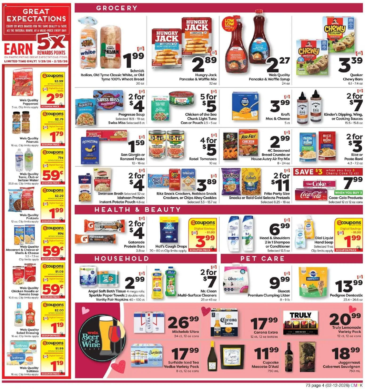Weis Weekly Circular - VA - valid from 12.02.2026 | Page: 4 | Products: Bath, Soap, Tomatoes, Vodka
