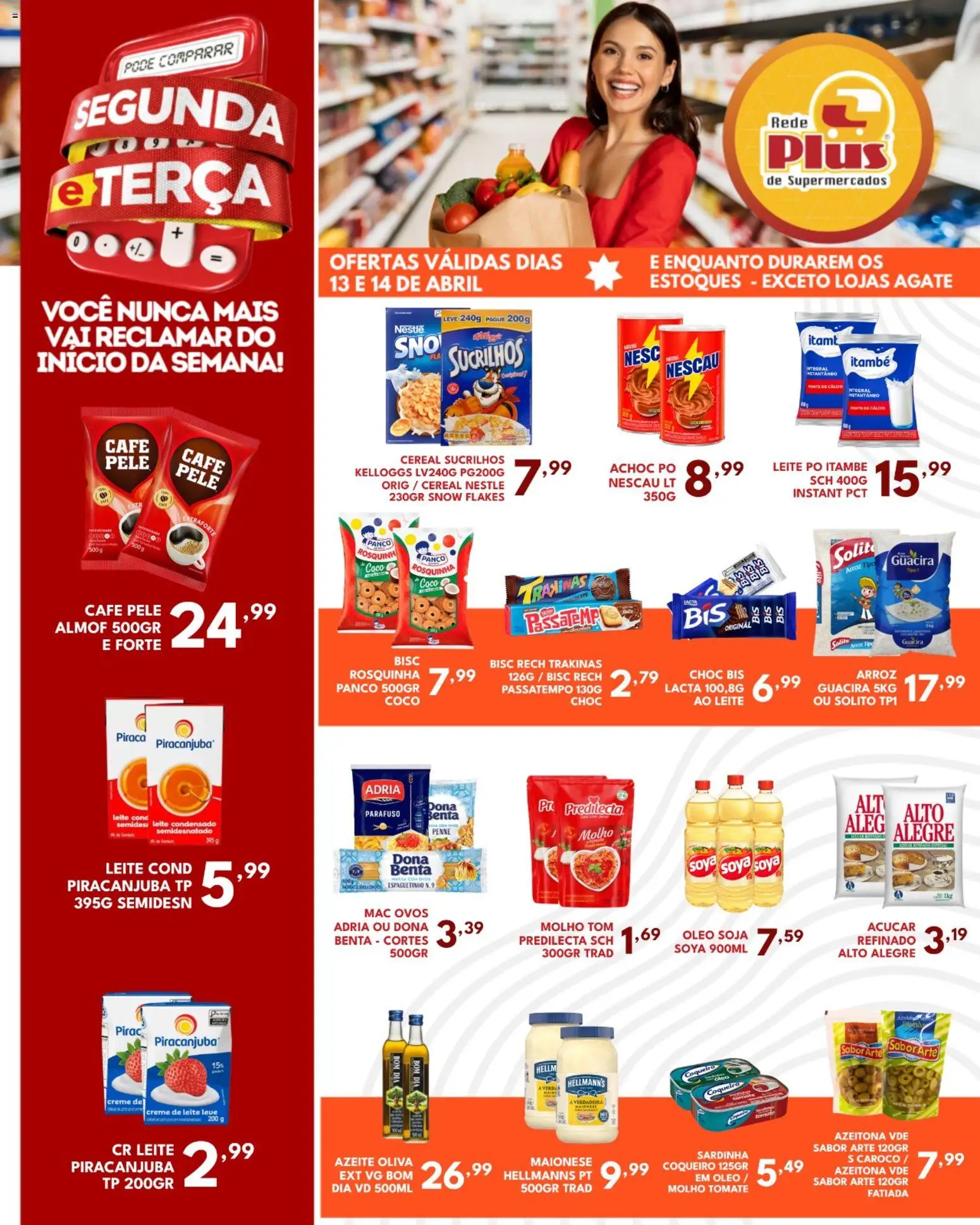 Rede Plus Supermercados Folheto - válido de 13.04.2026 | Página: 3 | Produtos: Sucrilhos, Creme de leite, Rosquinha, Maionese