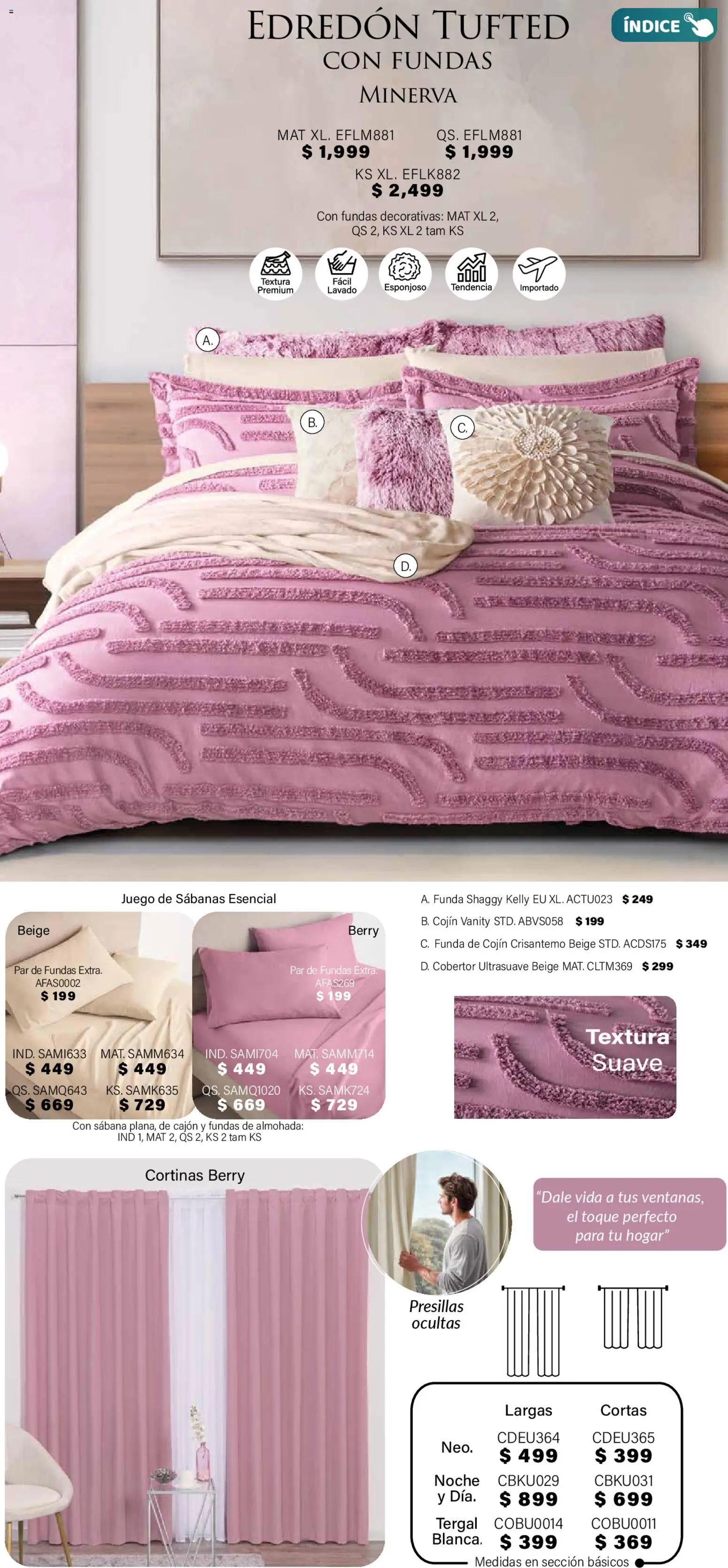 Nuevas ofertas de Colchas Concord válidas en toda la República Mexicana desde el 01.11.2025. ¡Encuentra las mejores ofertas en Colchas Concord Buen Fin! | Página: 147 | Productos: Juego, Almohada, Sabanas, Cortinas