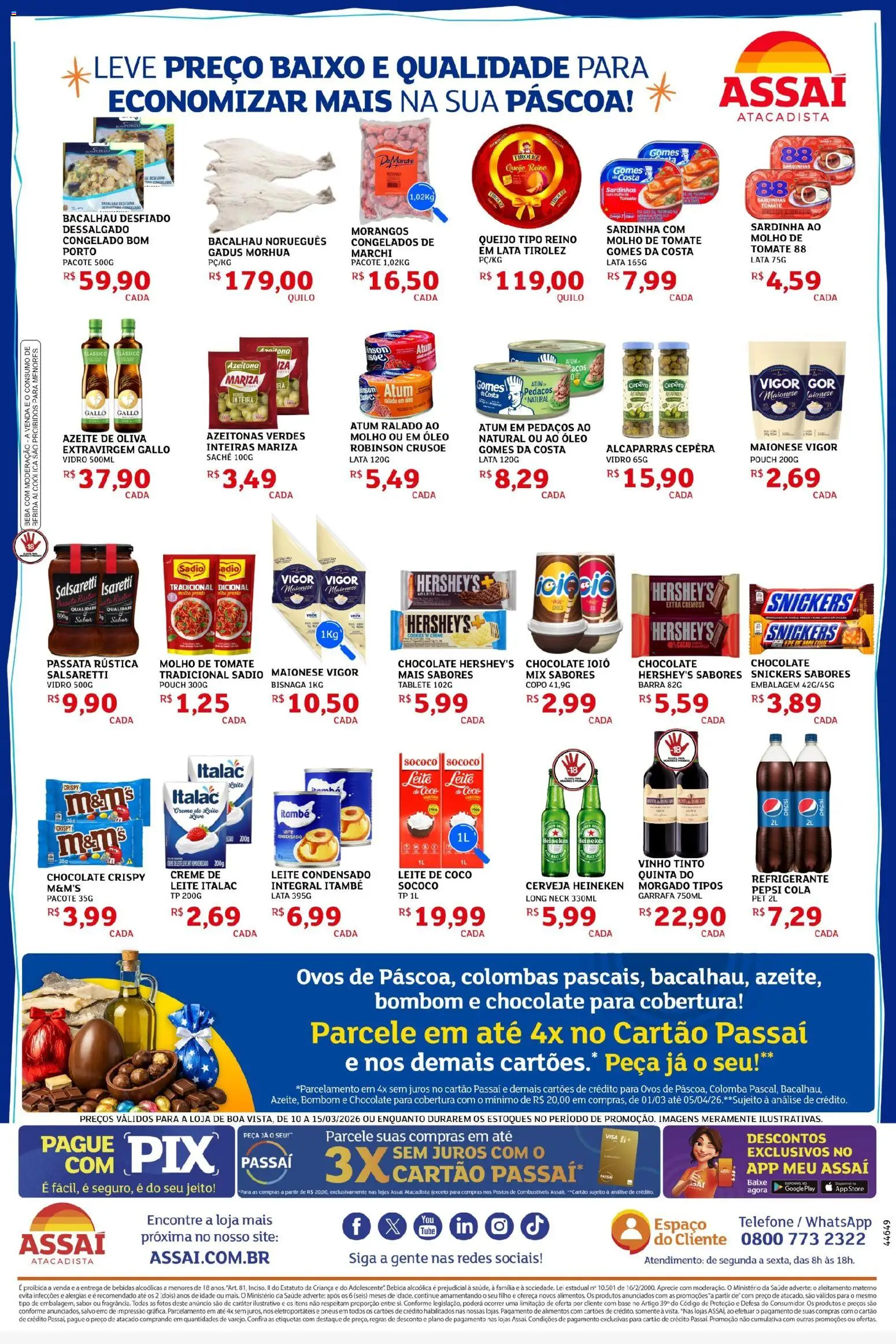 Assaí Atacadista Folheto - válido de 10.03.2026 | Página: 2 | Produtos: Vinho, Creme, Atum, Bombom
