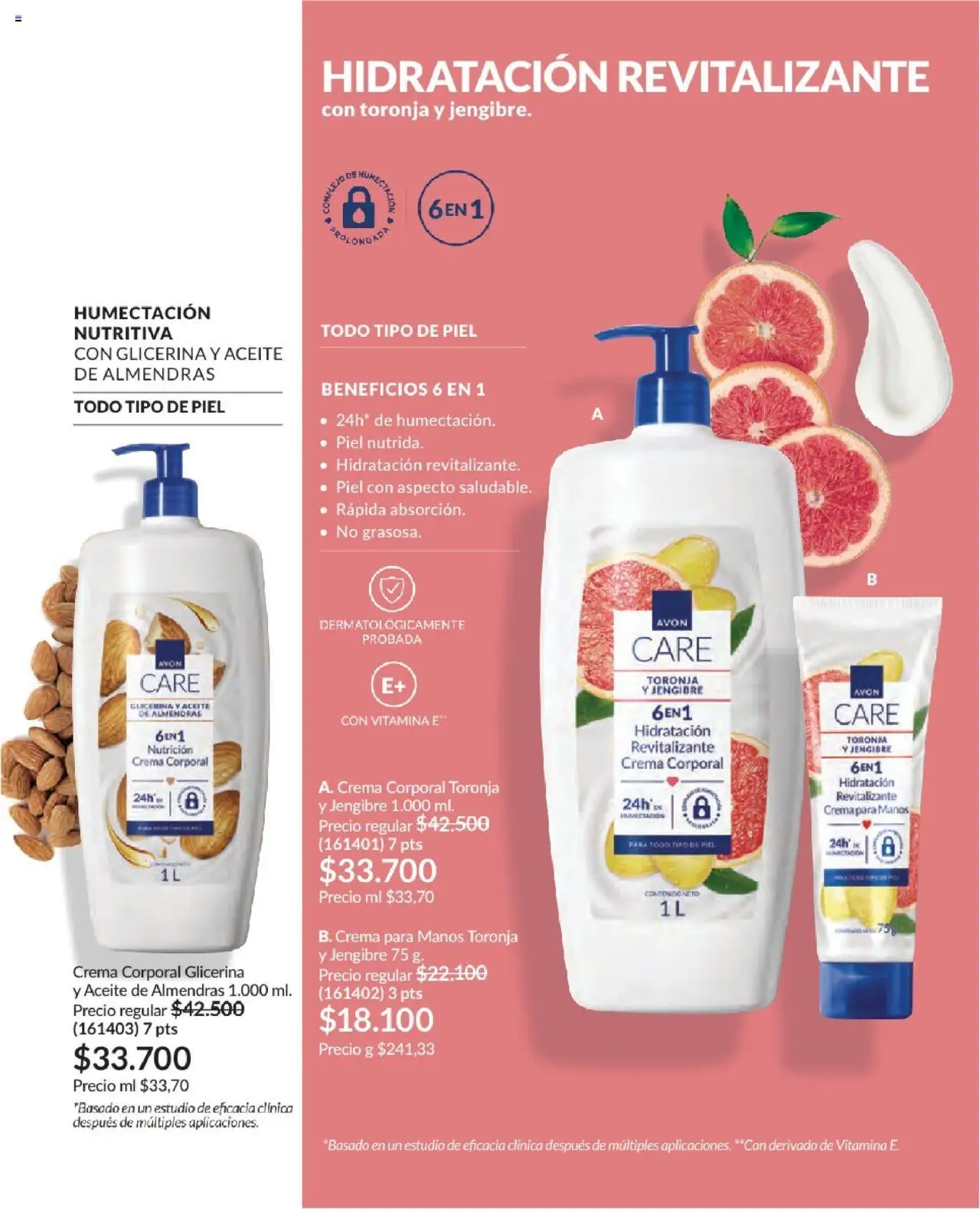 Avon revista - valida desde el 01.08.2025 | Página: 135 | Productos: Almendras, Crema, Toronja, Aceite