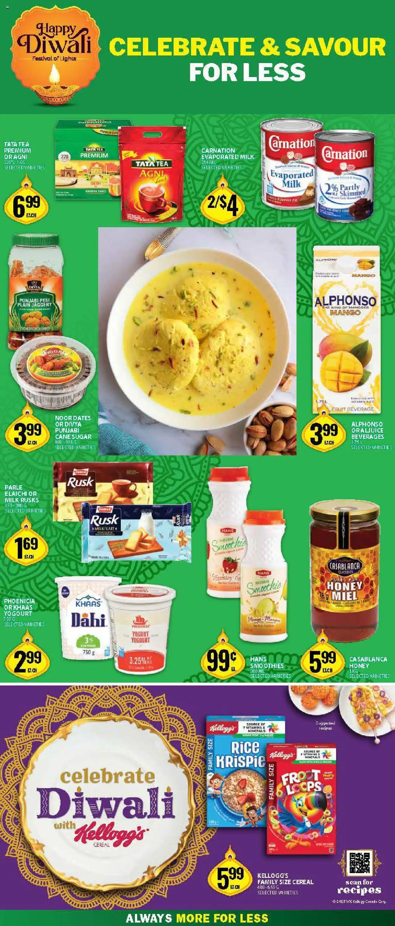 Food Basics flyer valid from 16.10.2025 | Page: 4 | Products: Rice, Tea, Yogurt, Pumpkin