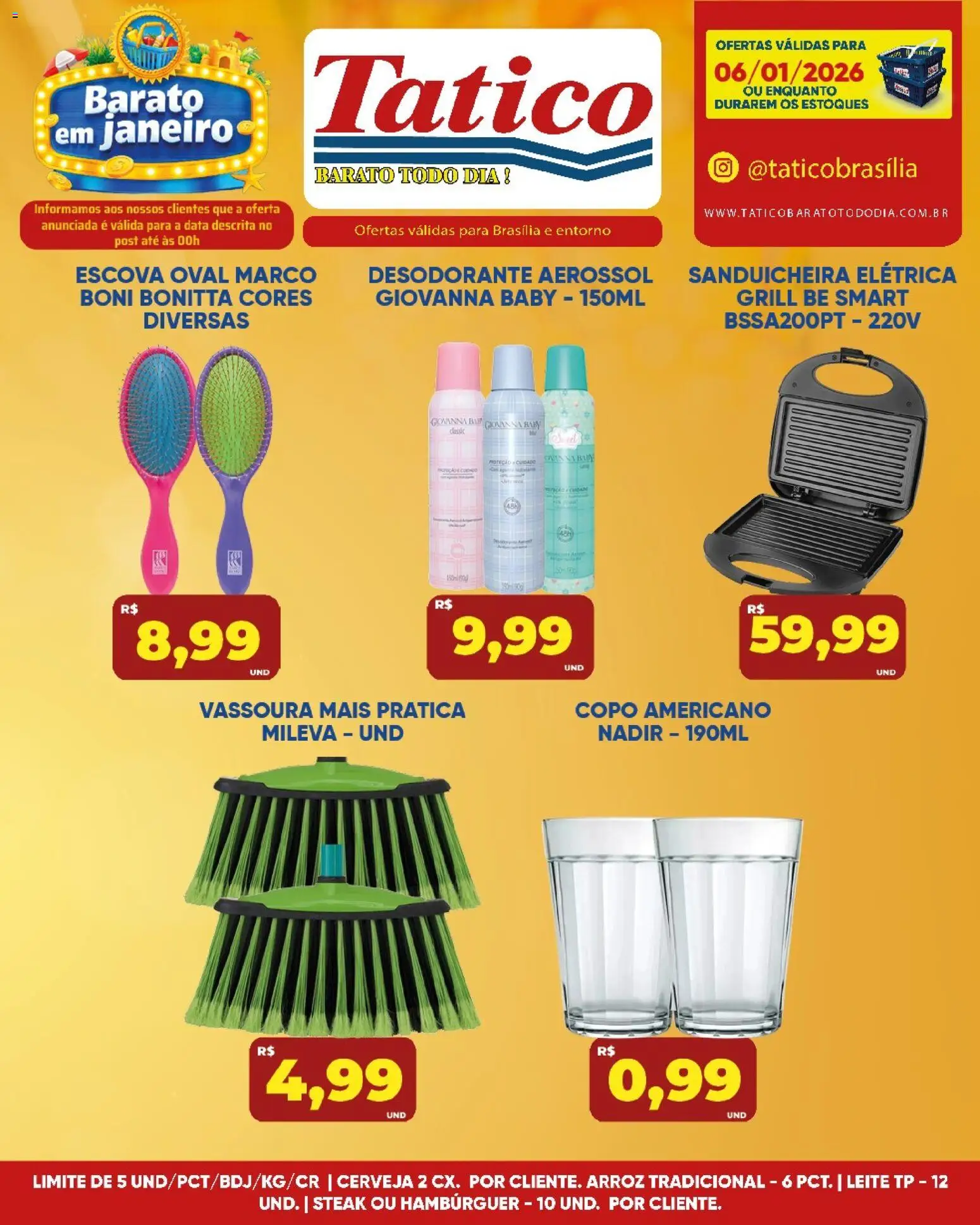 Tatico Folheto - válido de 06.01.2026 | Página: 13 | Produtos: Sanduicheira, Desodorante, Cerveja, Vassoura