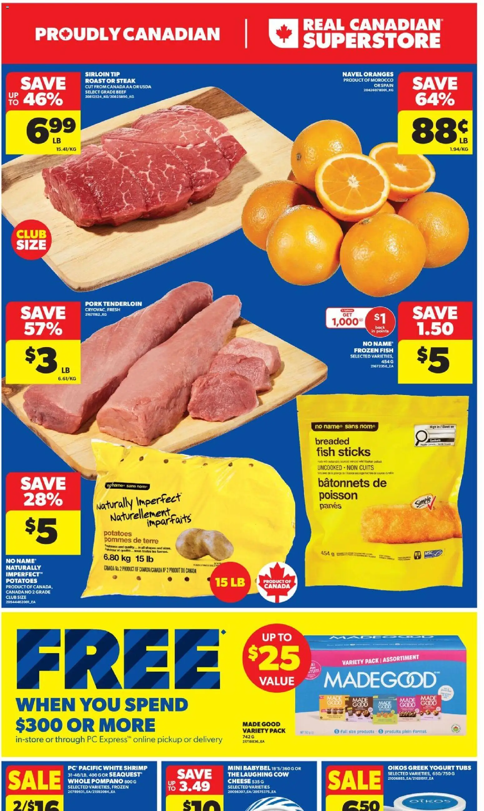Real Canadian Superstore flyer valid from 08.01.2026 | Page: 3 | Products: PC, Potatoes, Yogurt, Pork