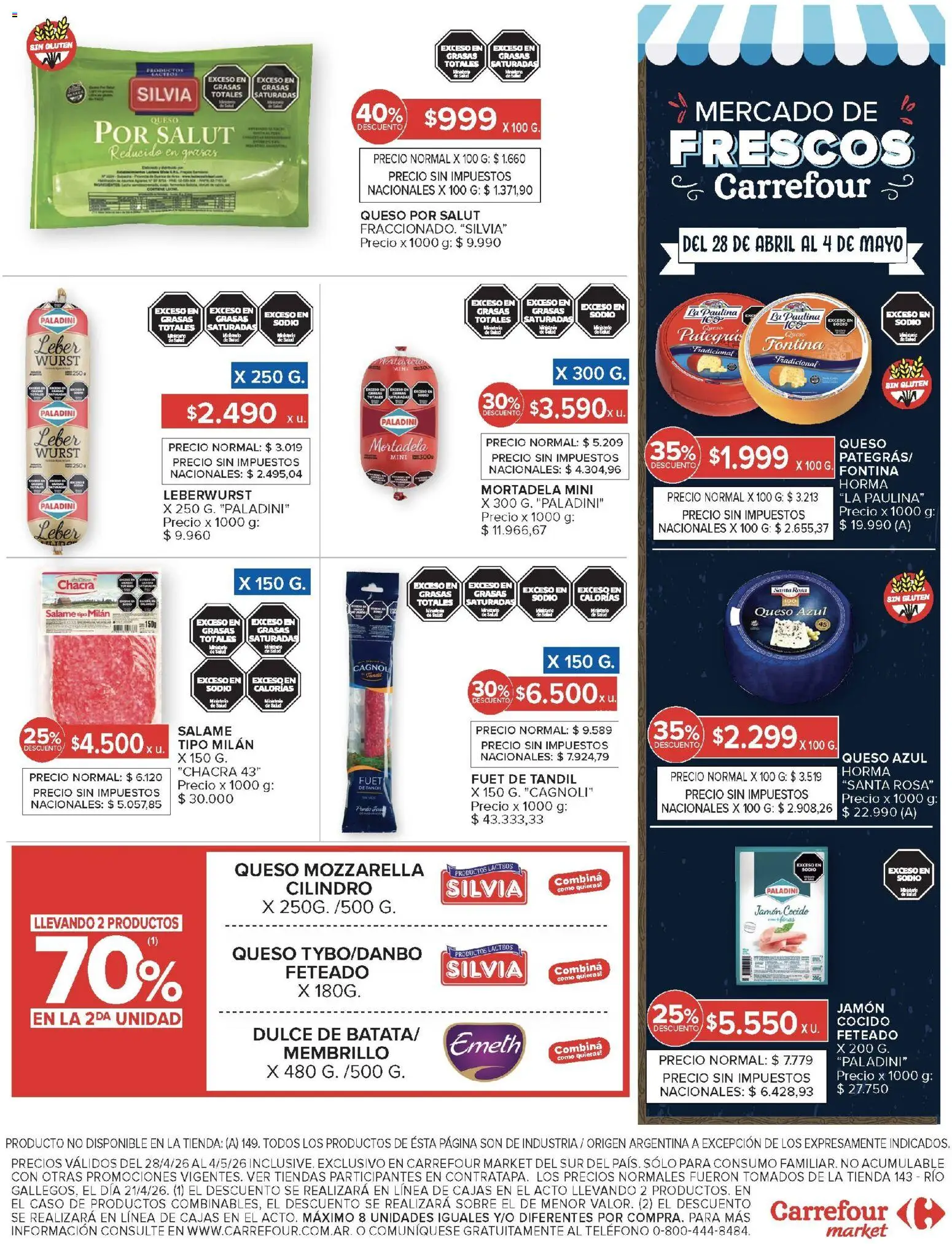 Carrefour Market catálogo │ válido desde el 28.04.2026 | Página: 14 | Productos: Caso, Jamón cocido, Mortadela, Salame