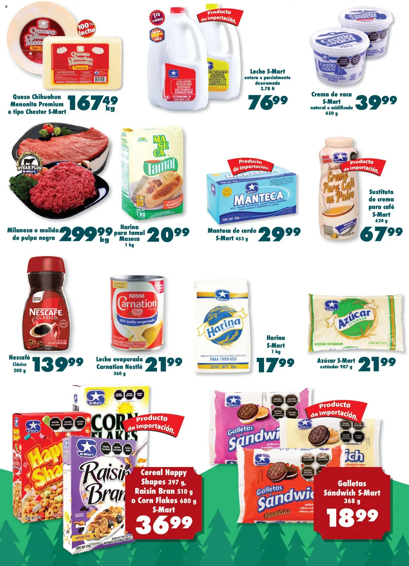 Nuevas ofertas de S-Mart válidas en toda la República Mexicana desde el 09.12.2025. ¡Encuentra las mejores ofertas en S-Mart folleto Monterrey! | Página: 5 | Productos: Crema de leche, Leche, Café, Cerdo