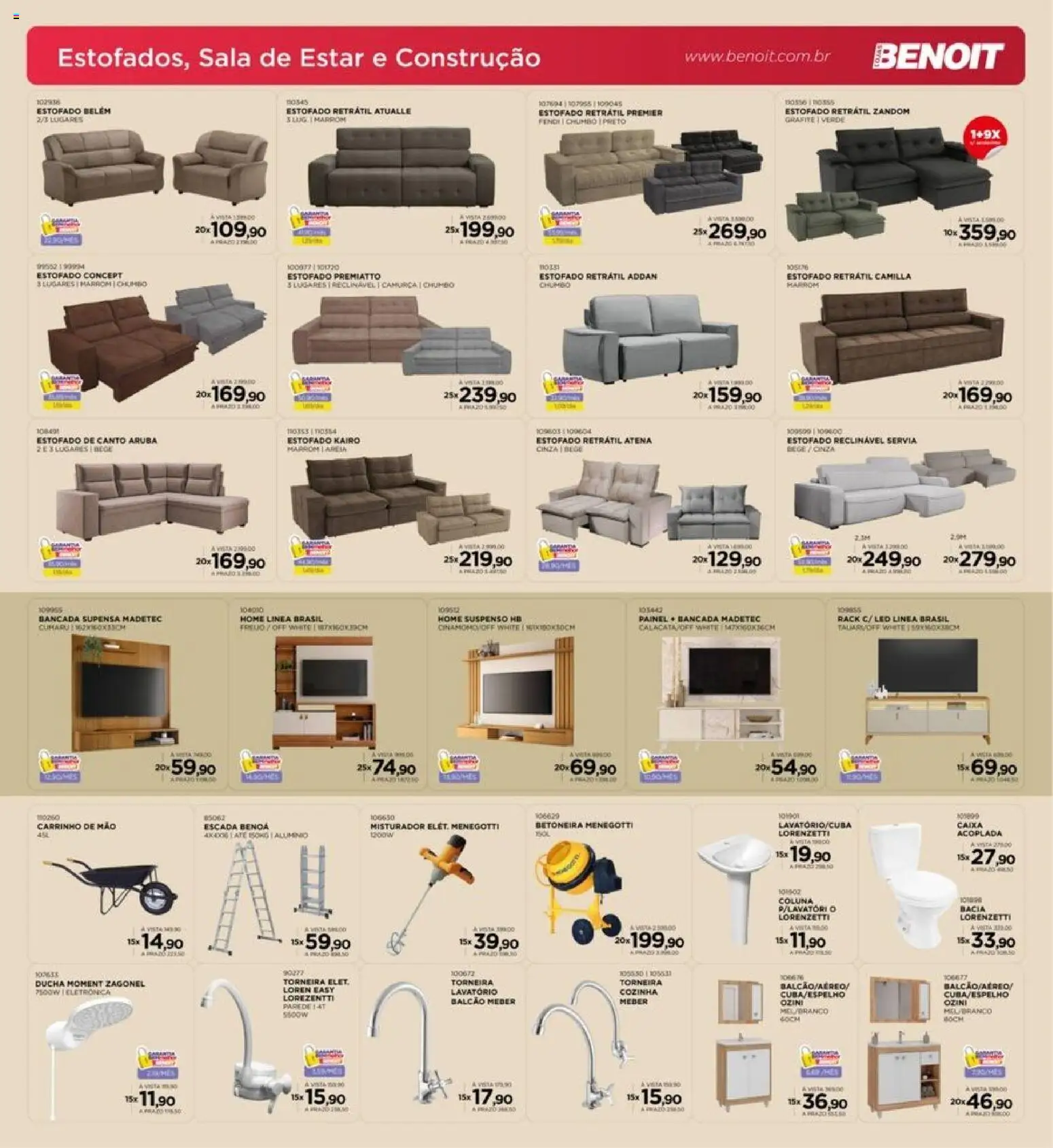 Benoit Folheto - válido de 01.01.2026 | Página: 10 | Produtos: Bancada, Areia, Lavatório, Torneira