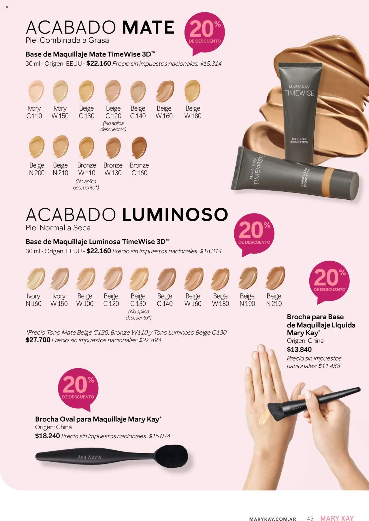 Mary Kay catálogo Invierno │ válido desde el 01.07.2025 | Página: 45 | Productos: Mate, Base de maquillaje, Maquillaje, Brocha para base