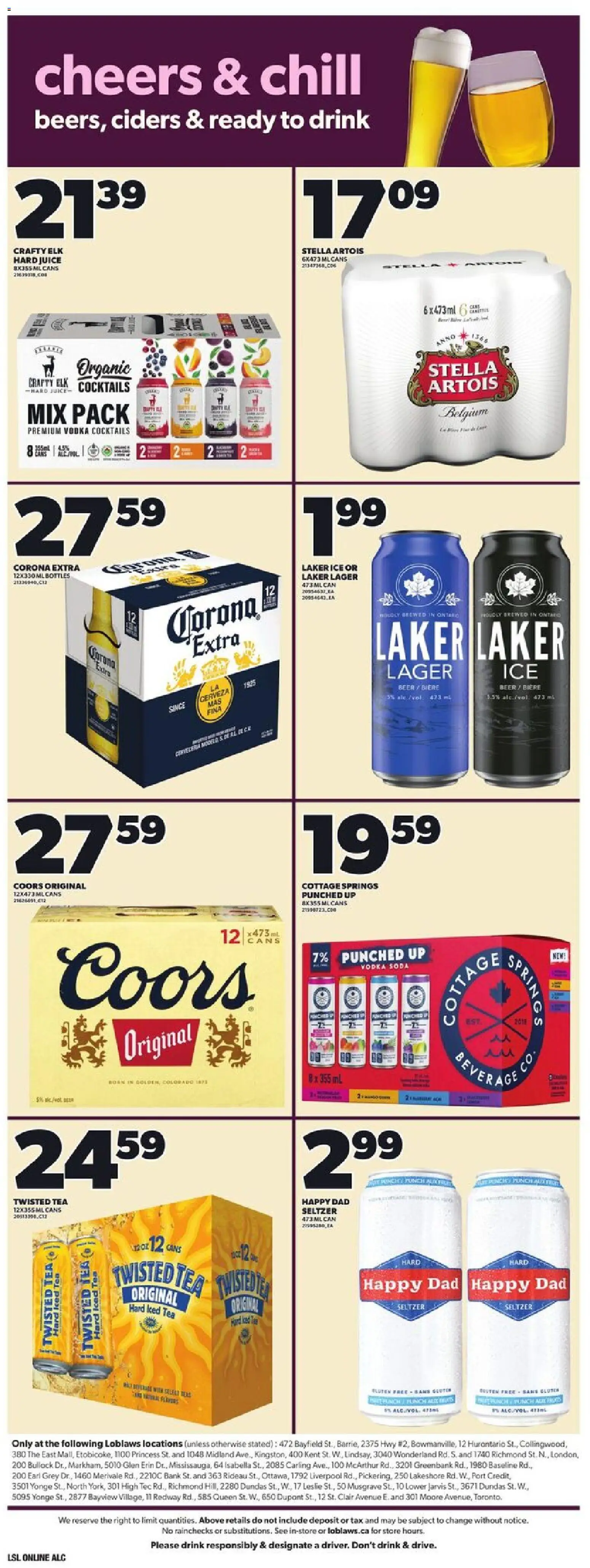 Loblaws flyer valid from 06.11.2025 | Page: 16 | Products: Tea, Vodka, Juice, Beer