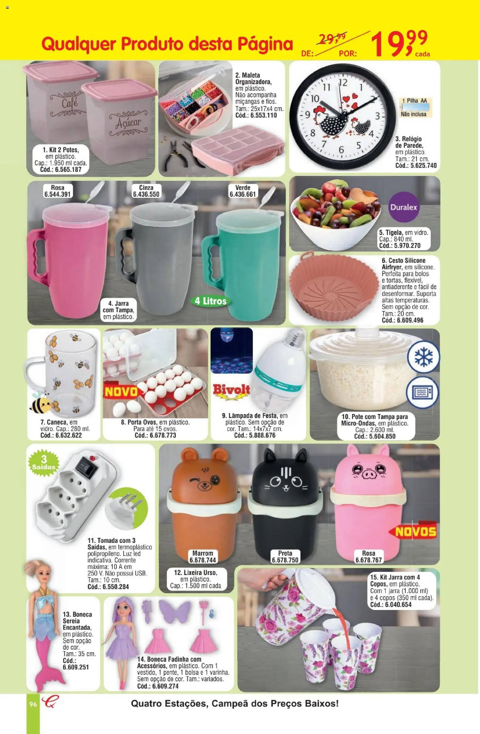 Quatro Estações Folheto - válido de 01.05.2026 | Página: 92 | Produtos: Lâmpada, Boneca, Tomada, Copos