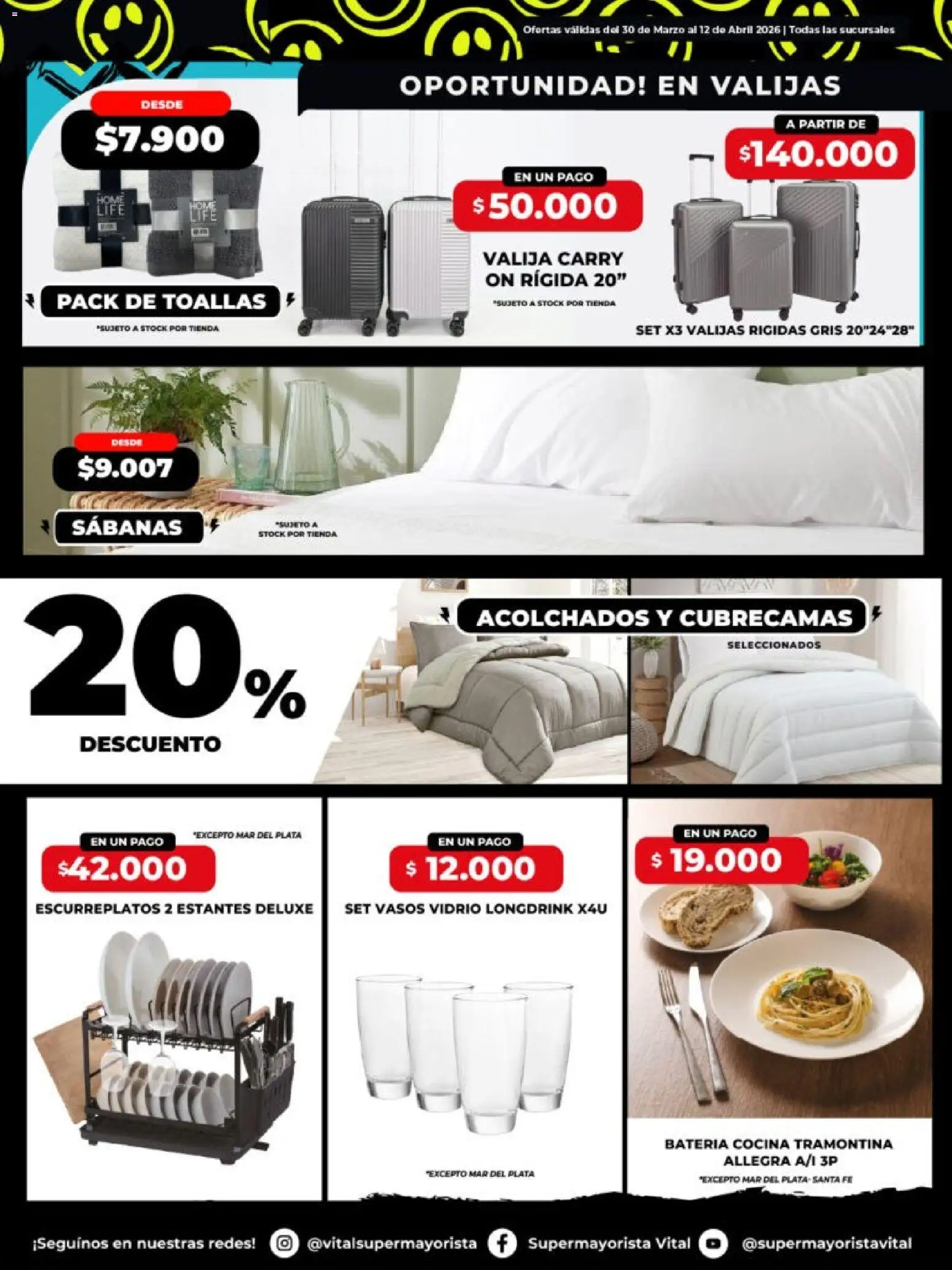 Vital - Especial de nonfood │ válido desde el 30.03.2026 | Página: 3 | Productos: Cocina, Sabanas, Batería, Vasos