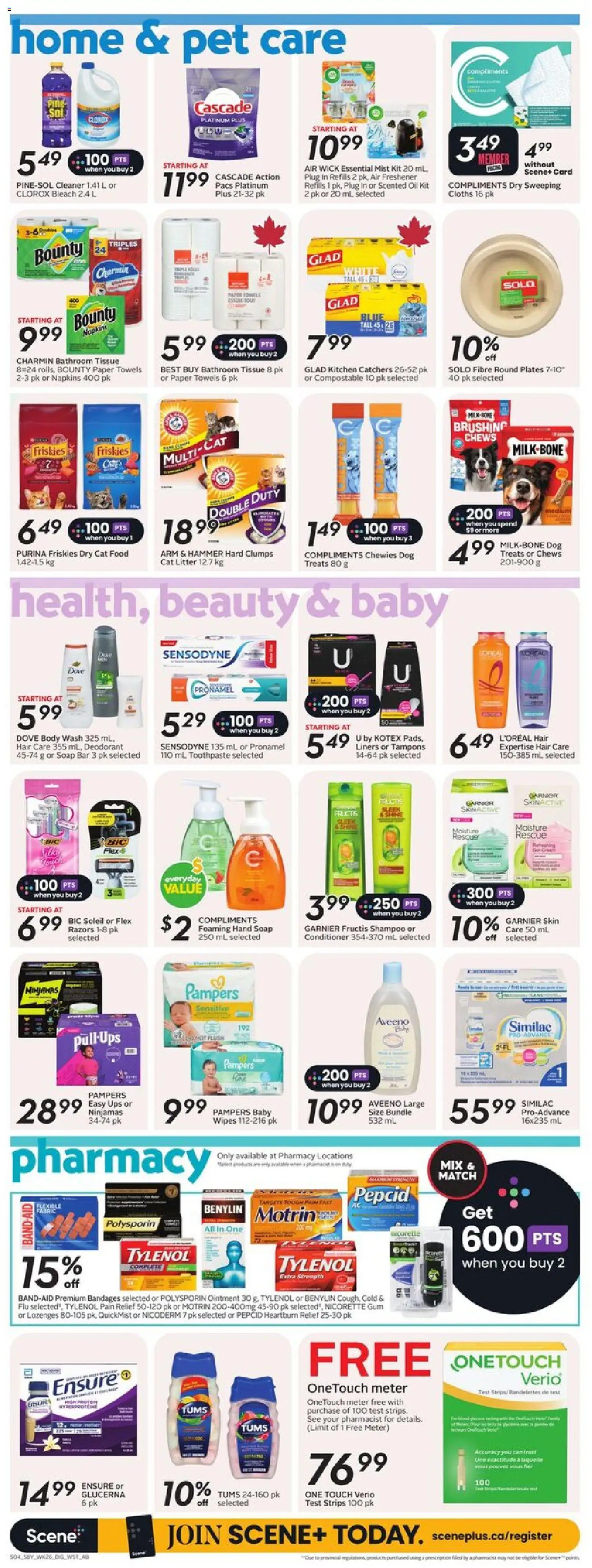 Sobeys flyer valid from 23.10.2025 | Page: 12 | Products: Shampoo, Conditioner, Body wash, Deodorant