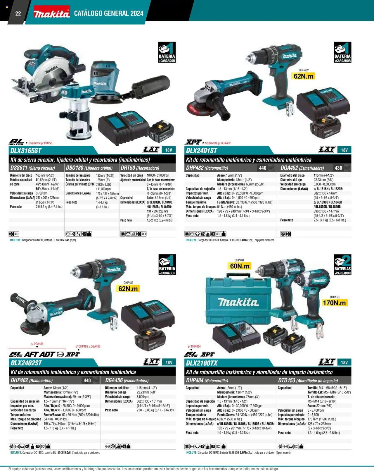 Nuevas ofertas de Makita válidas en toda la República Mexicana desde el 17.04.2024. ¡Encuentra las mejores ofertas en Makita catálogo ! | Página: 22 | Productos: Lijadora, Sierra, Rotomartillo, Batería