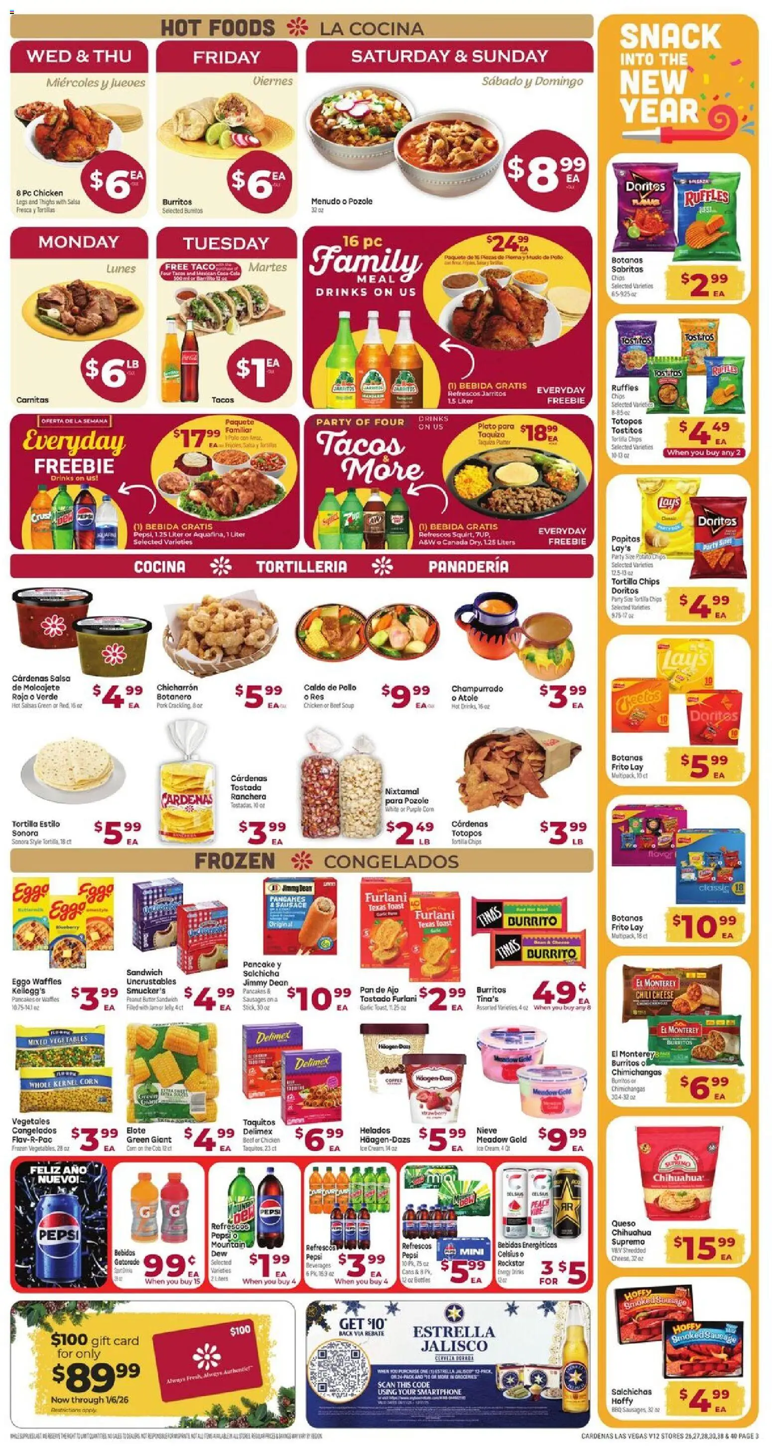Cardenas Weekly Ad - NV - valid from 26.12.2025 | Page: 3 | Products: Chips, Vegetables, Peach, Pc