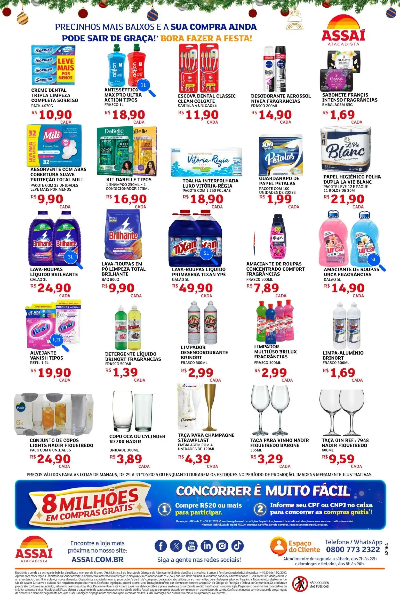 Assaí Atacadista Folheto - válido de 30.12.2025 | Página: 4 | Produtos: Desengordurante, Amaciante de roupas, Copos, Papel higiênico