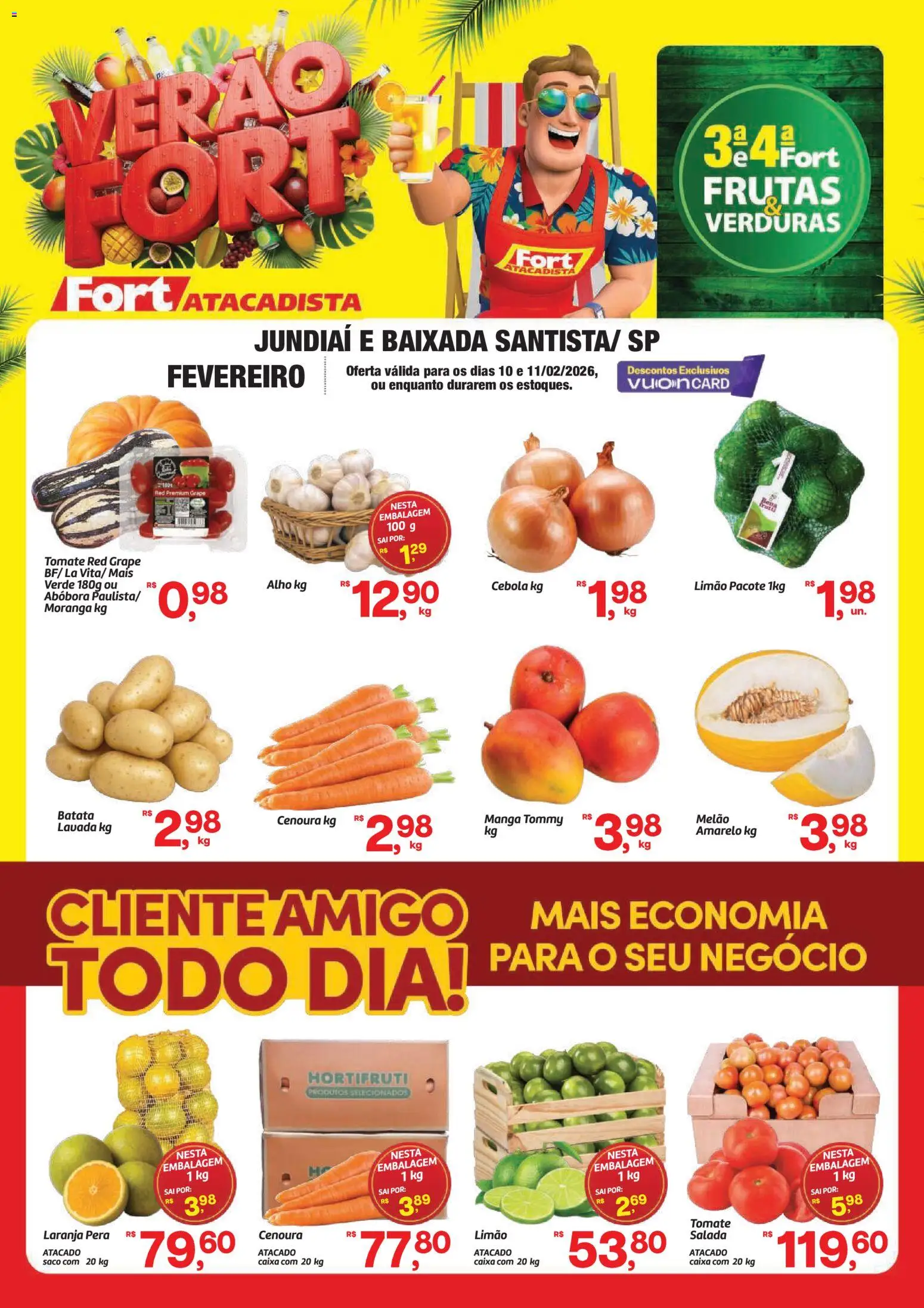 Fort Atacadista Folheto - válido de 10.02.2026 | Página: 1 | Produtos: Pera, Abóbora, Cebola, Batata