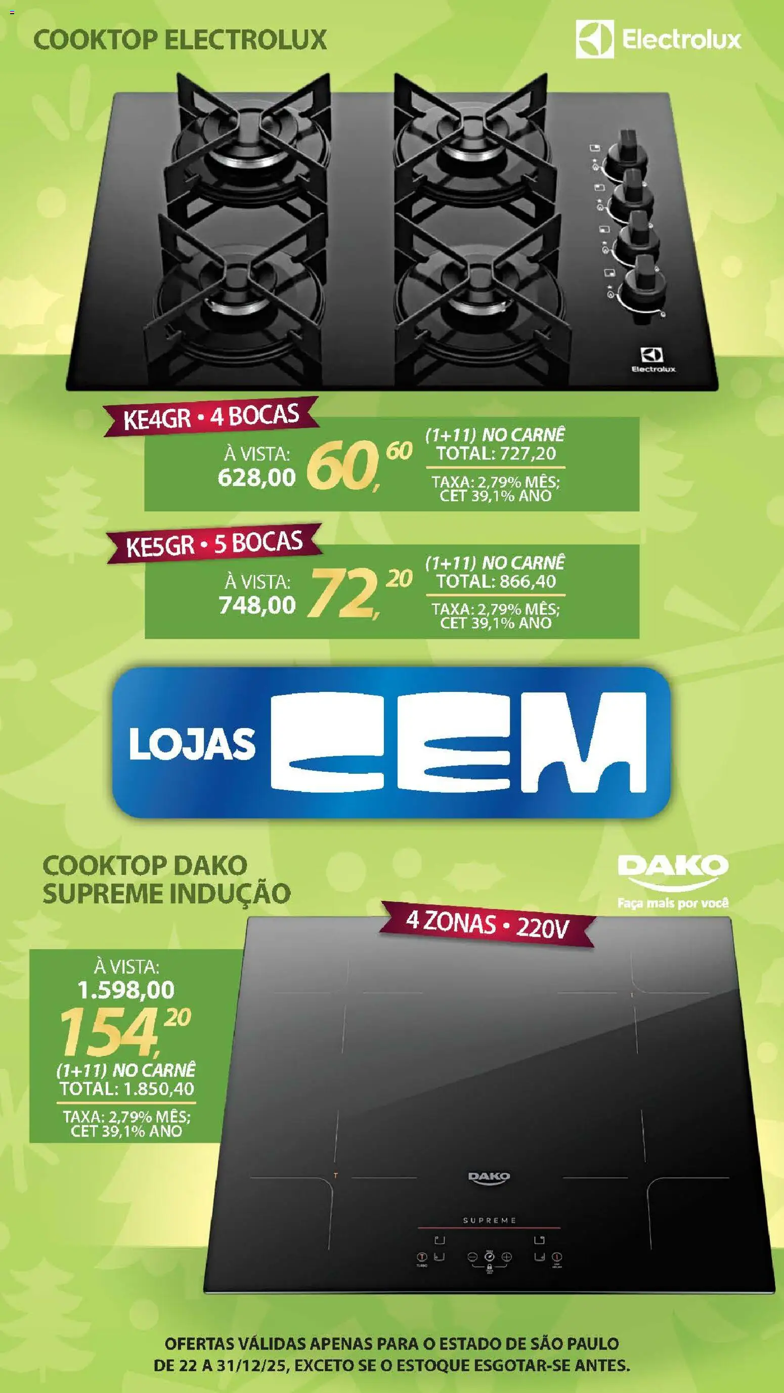 Lojas Cem Folheto - válido de 22.12.2025 | Página: 43 | Produtos: Cooktop, Faca, Carne