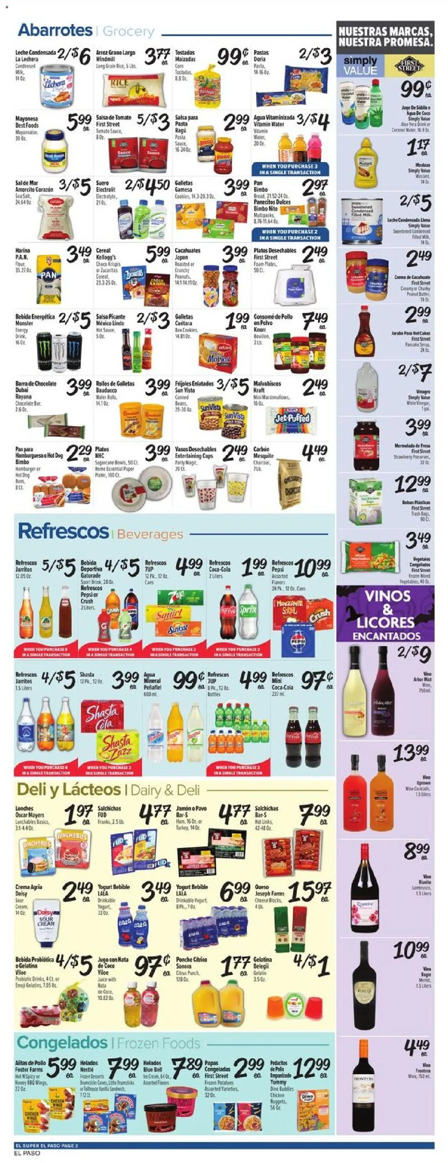 El Super Weekly Ad - TX - valid from 29.10.2025 | Page: 2 | Products: Yogurt, Pasta, Cream, Potatoes
