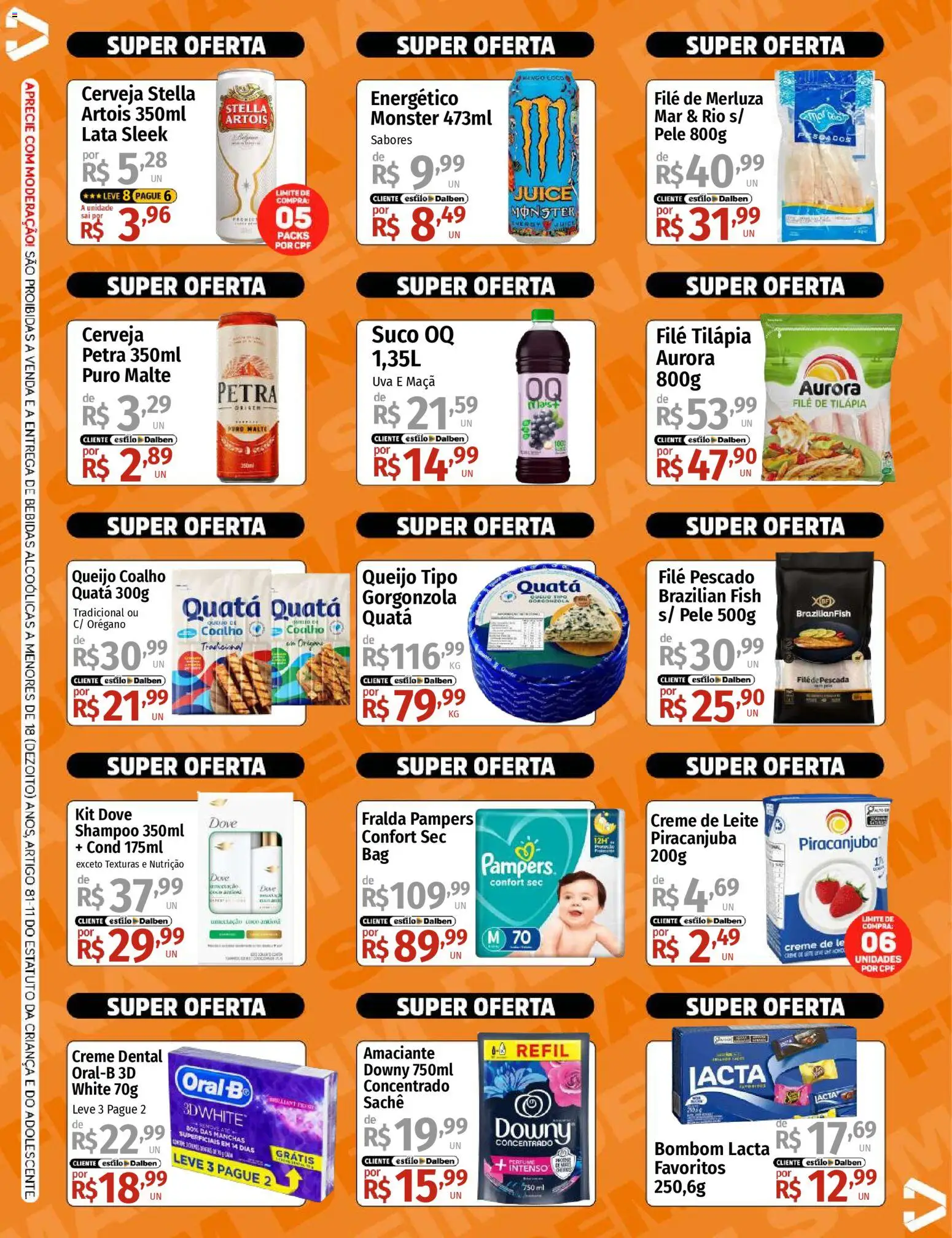 Supermercado Dalben Folheto - válido de 06.03.2026 | Página: 2 | Produtos: Shampoo, Queijo, Creme de leite, Bombom