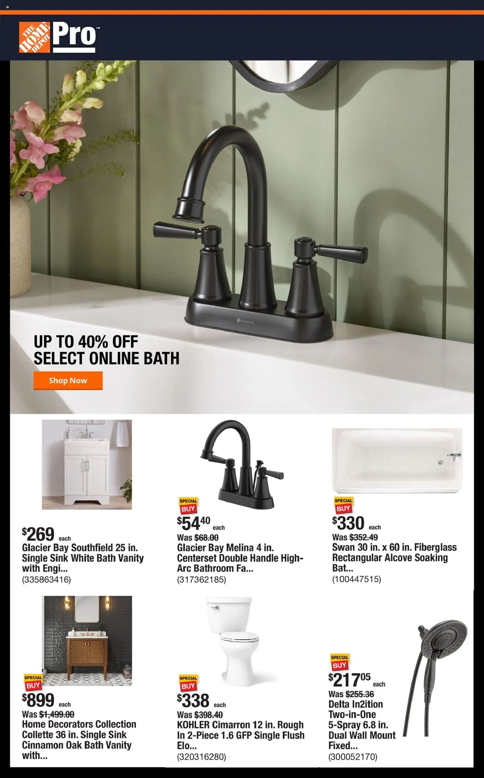 Home Depot Shop Pro Ad - GA - valid from 02.03.2026 | Page: 1 | Products: Bath