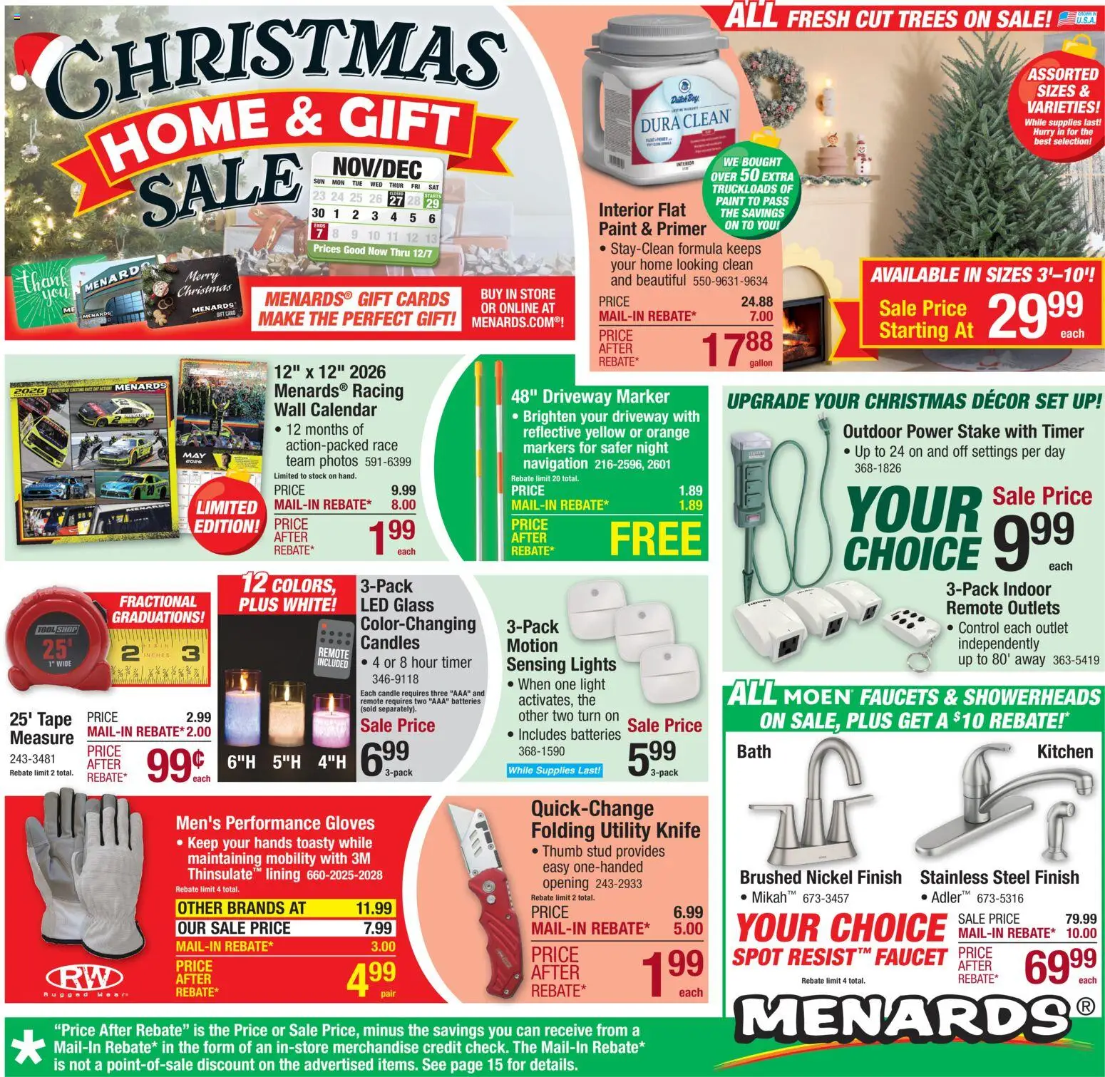 Menards - Weekly Ad - valid from 29.11.2025 | Page: 1 | Products: Navigation, Utility Knife, Bath, Gloves