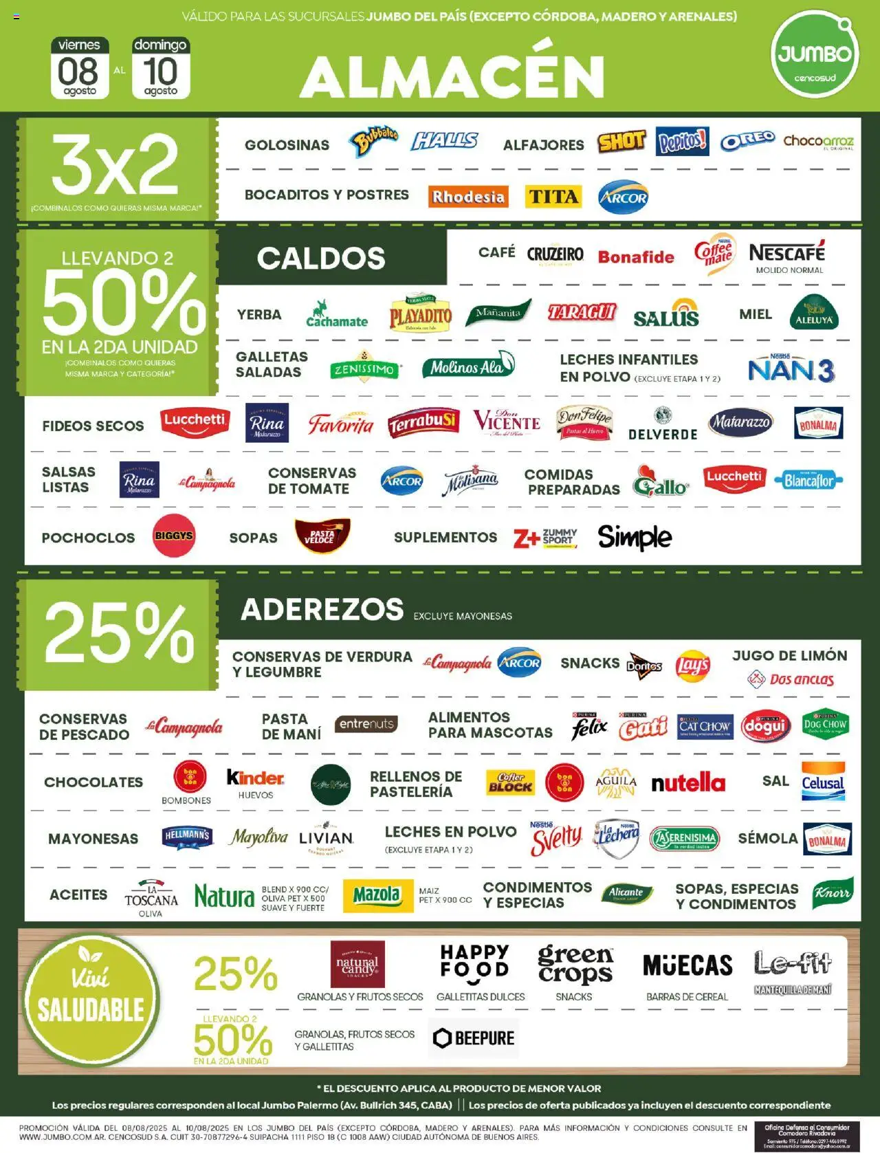 Jumbo ofertas │ válido desde el 08.08.2025 | Página: 3 | Productos: Yerba, Mani, Fideos, Galletas