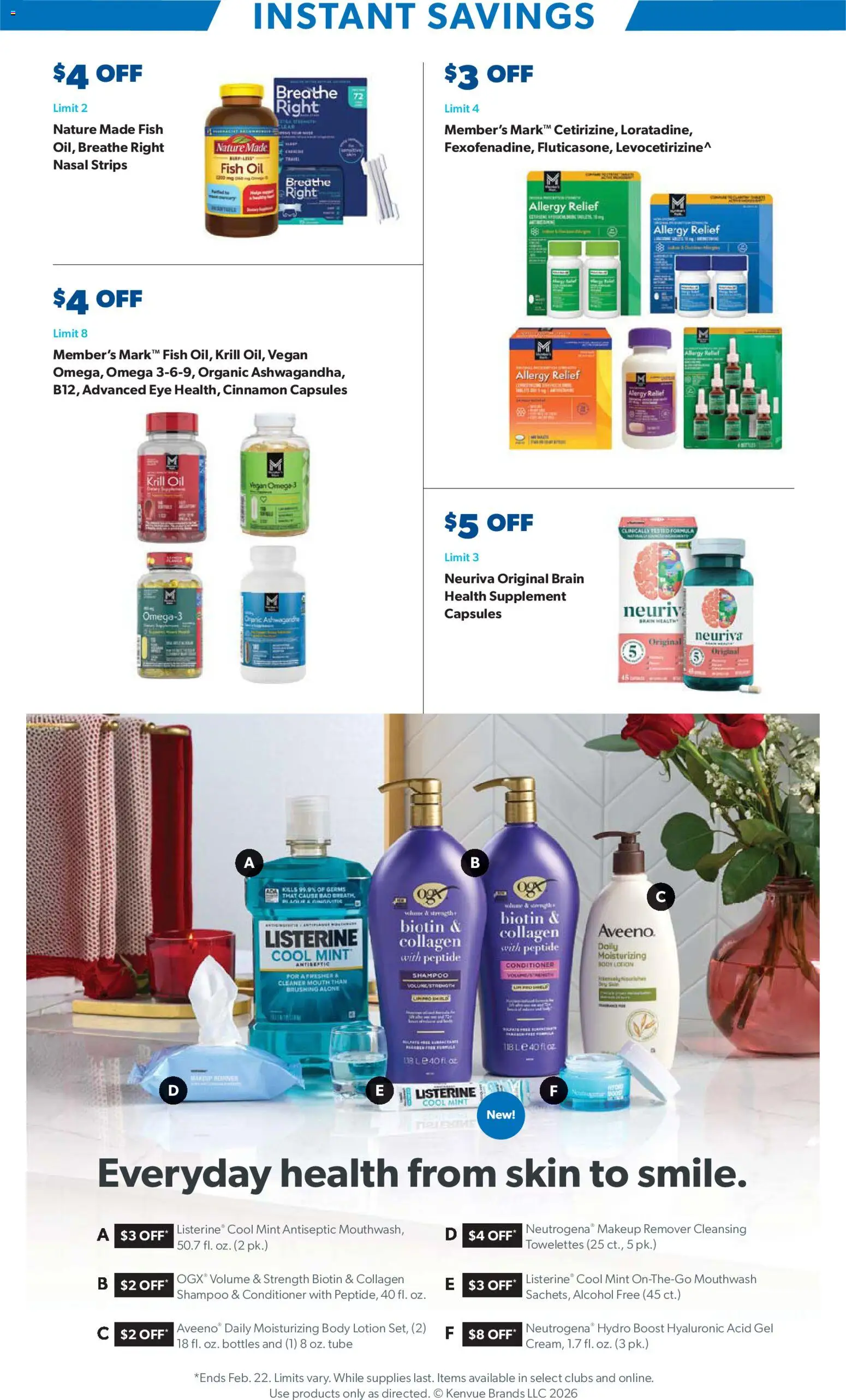 Sam's Club Instant Savings Book February - valid from 28.01.2026 | Page: 19 | Products: Biotin, Oil, Fish, Mouthwash