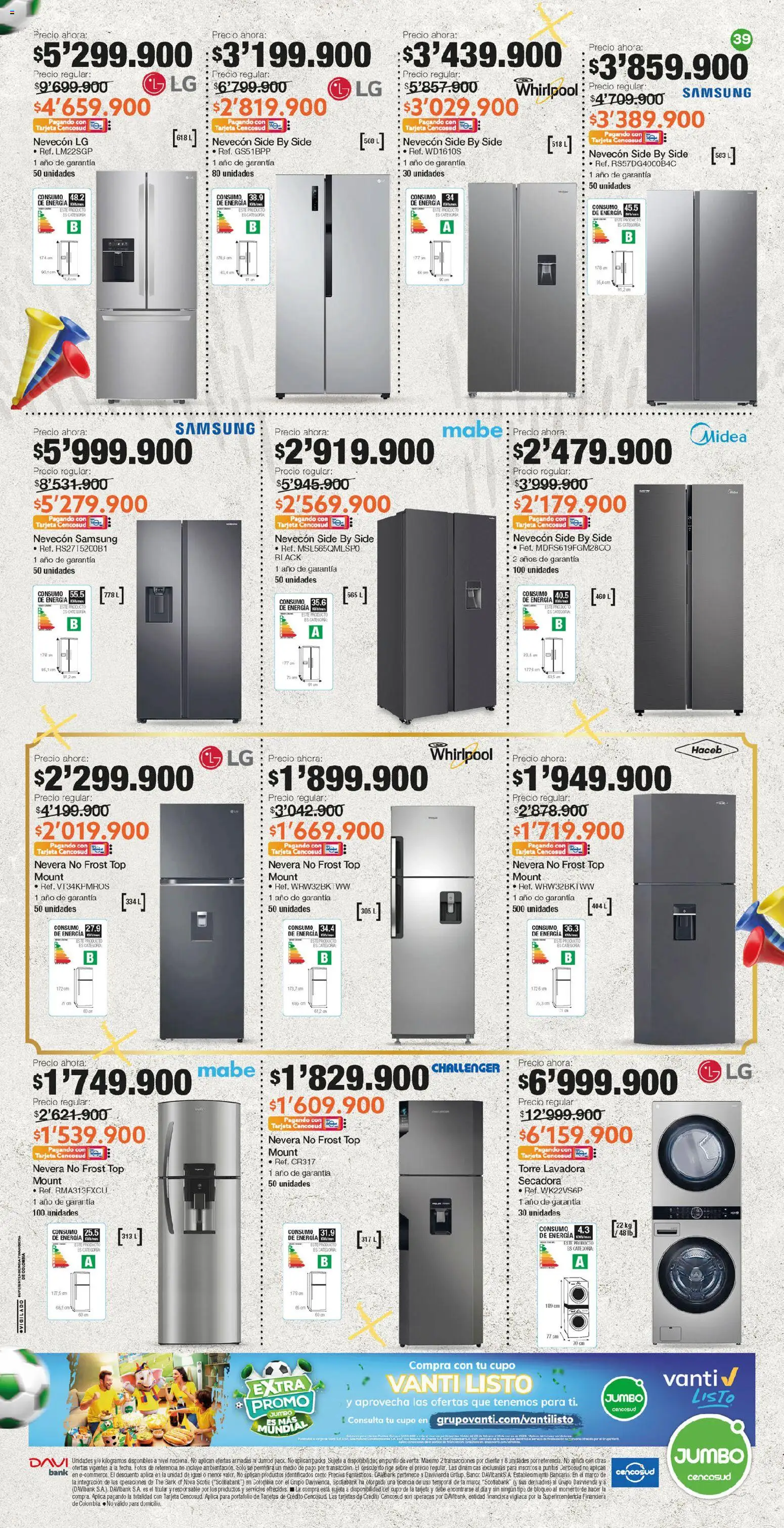 Jumbo revista - valida desde el 26.02.2026 | Página: 39 | Productos: Banco, Secadora, Top, Nevera